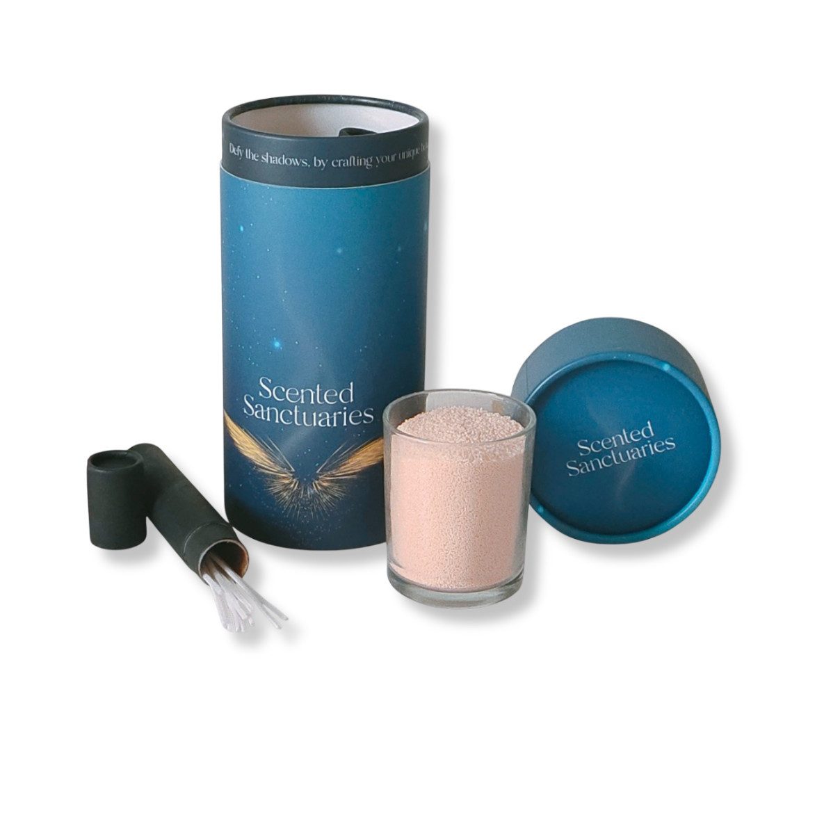 Duftkerze Duftkerzen-Set Kerzenwachs Granulat Kerzensand mit 10 Dochten, in Geschenktube