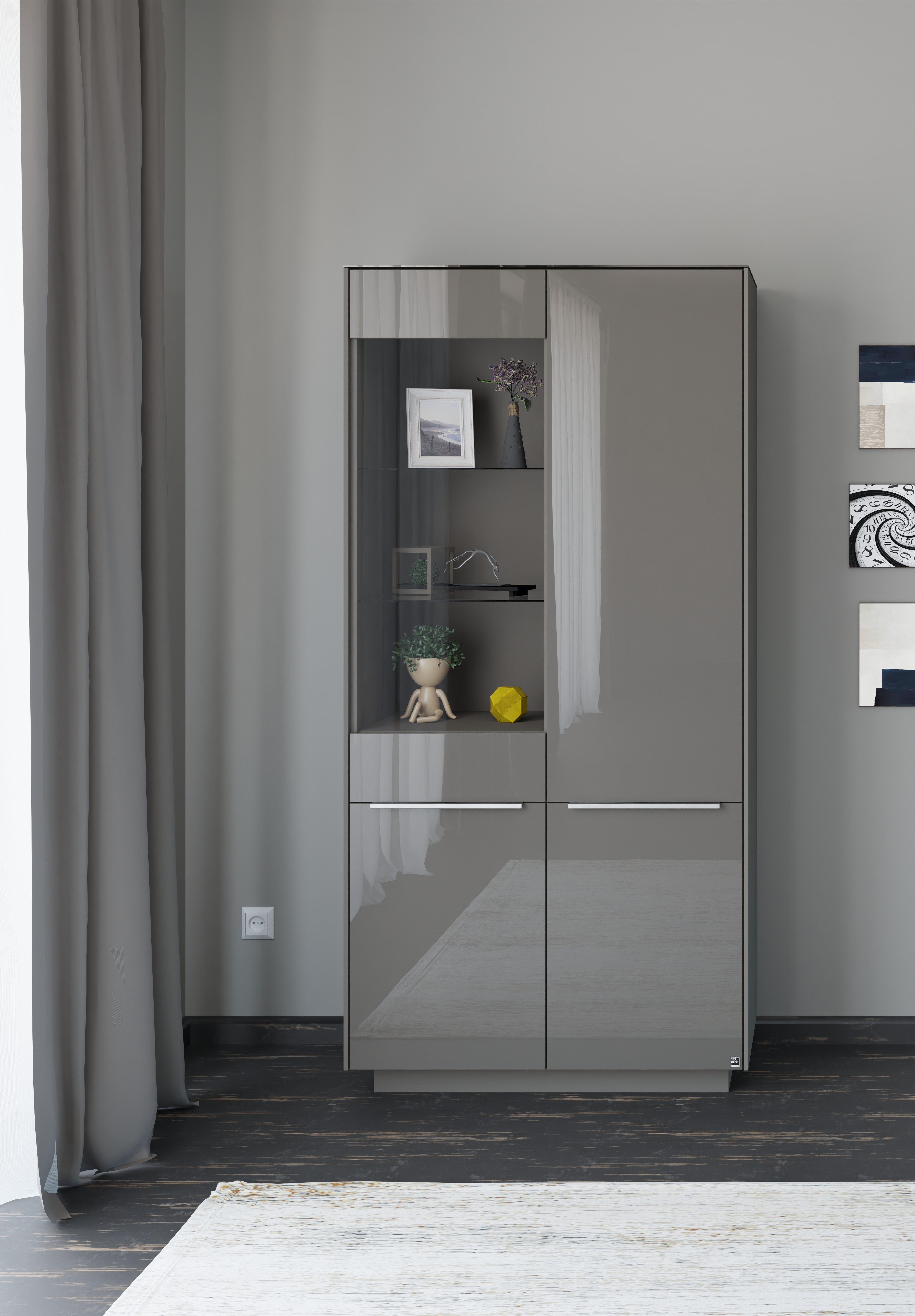 set one by Musterring Standvitrine Reno (1-St) Mit Sockel in diversen Farben, 193 cm Höhe & Farbauswahl