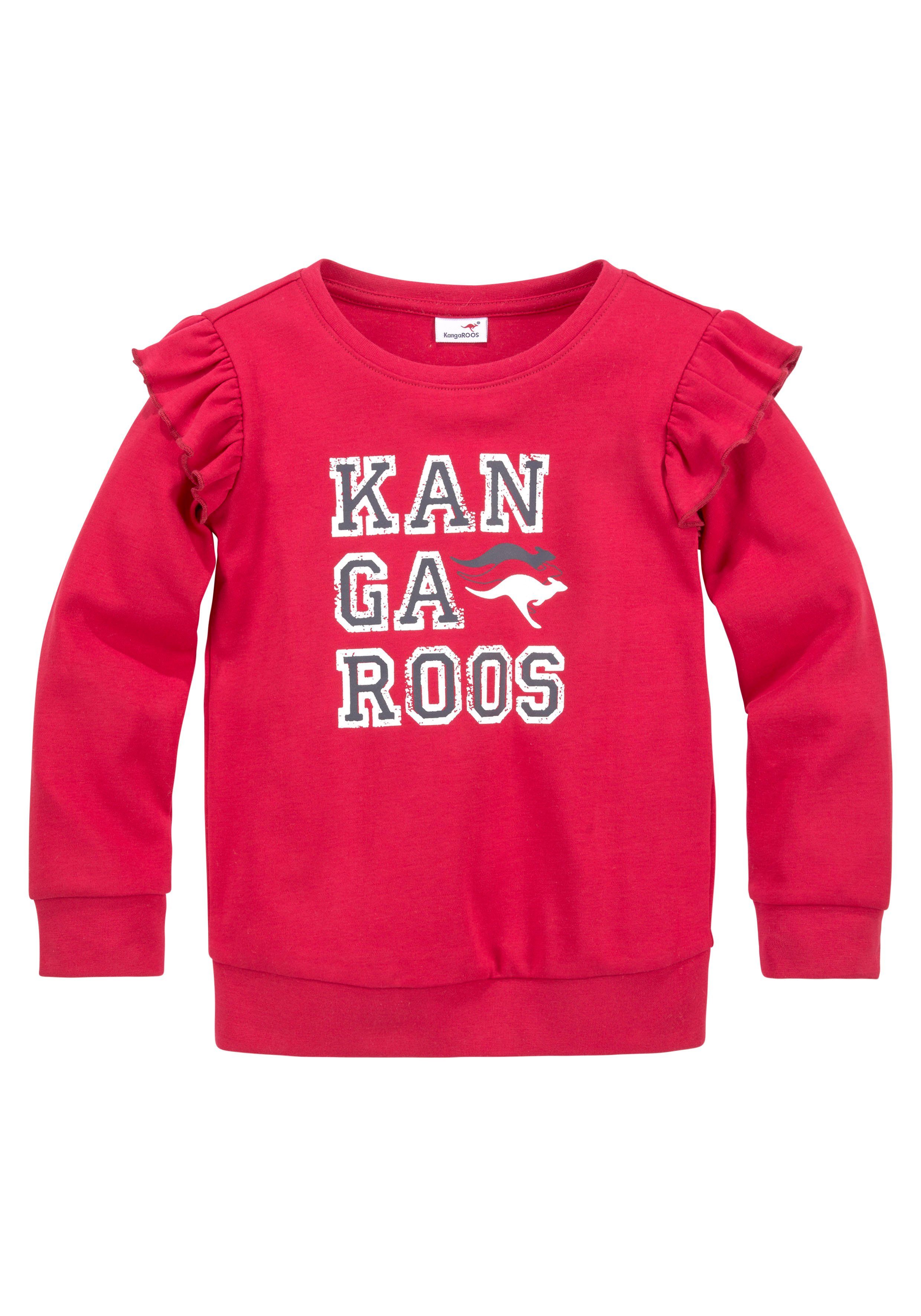 Rüschen Ärmeln den Sweatshirt an KangaROOS mit Glitter