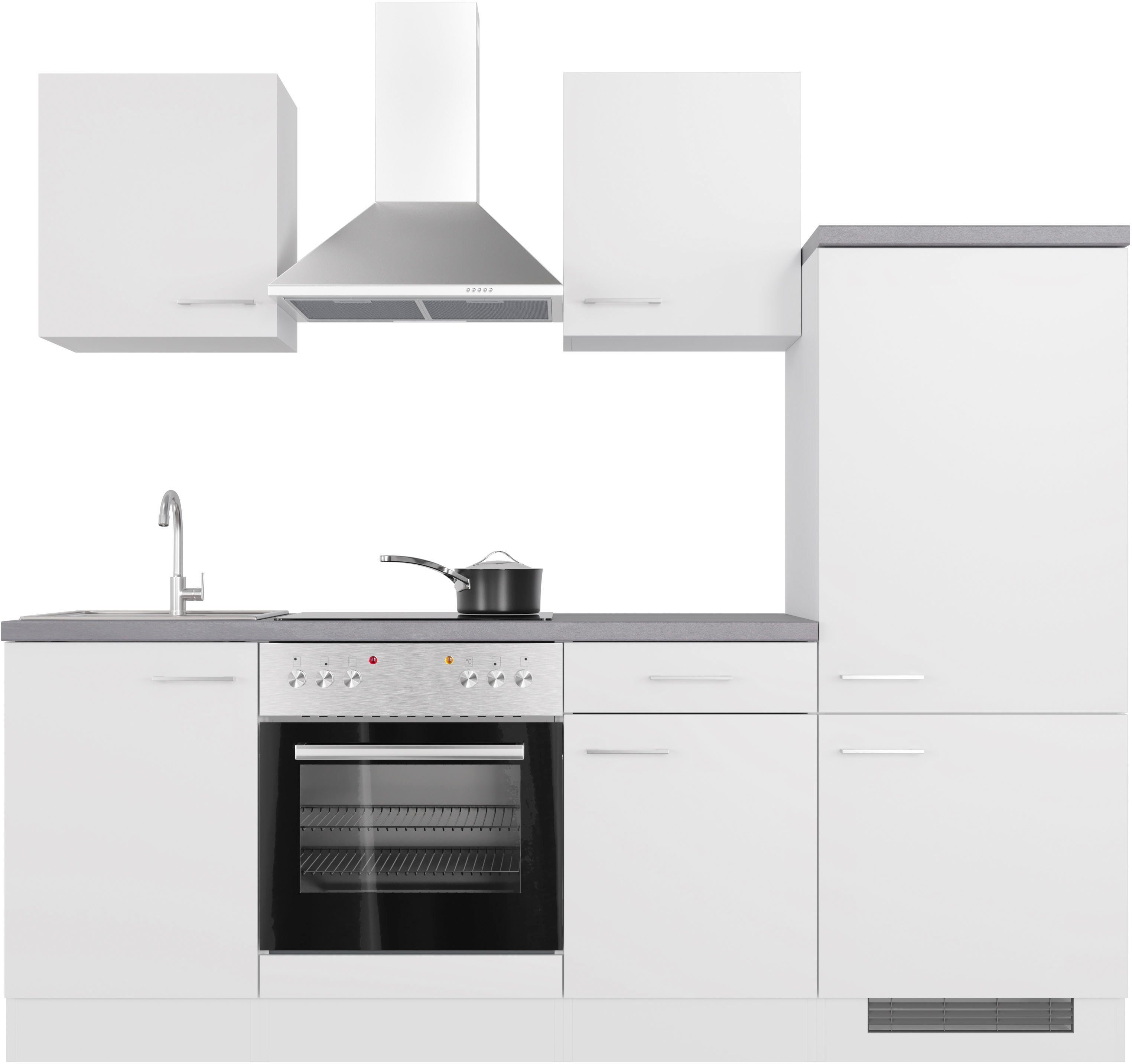 Flex-Well Küchenzeile Kopenhagen, wahlw. mit E-Geräten, Breite 220 cm, viele Farbvarianten erhältlich