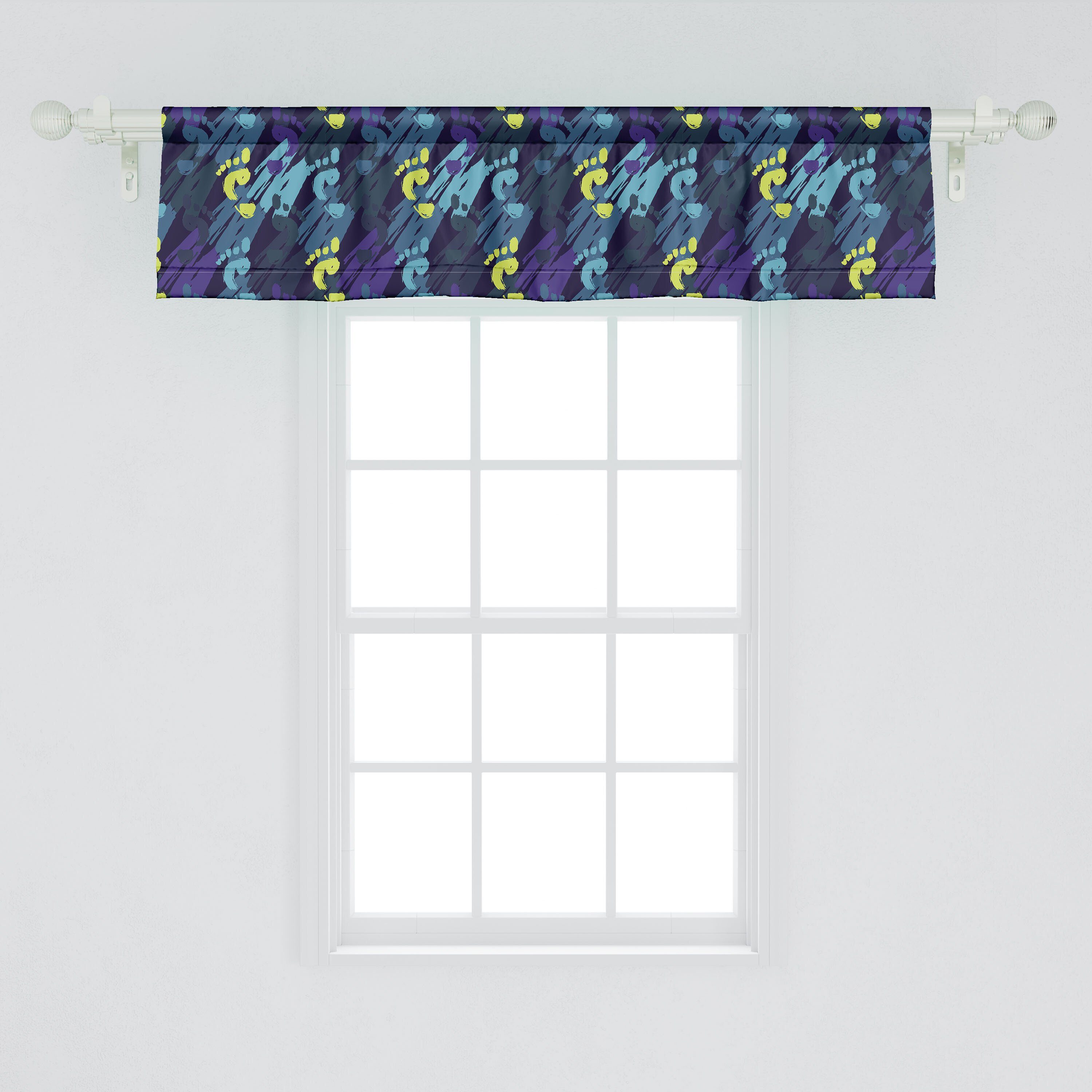 Scheibengardine Vorhang Farbe mit Pinselstriche Microfaser, Abdrücke und Stangentasche, für Volant Schlafzimmer Küche Dekor Abakuhaus