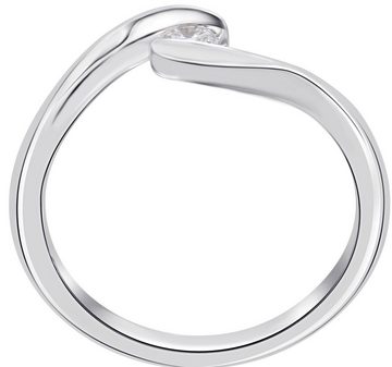 ONE ELEMENT Diamantring 0,05 ct Diamant Brillant Spannfassung Ring aus 750 Weißgold, Damen Gold Schmuck Spannfassung