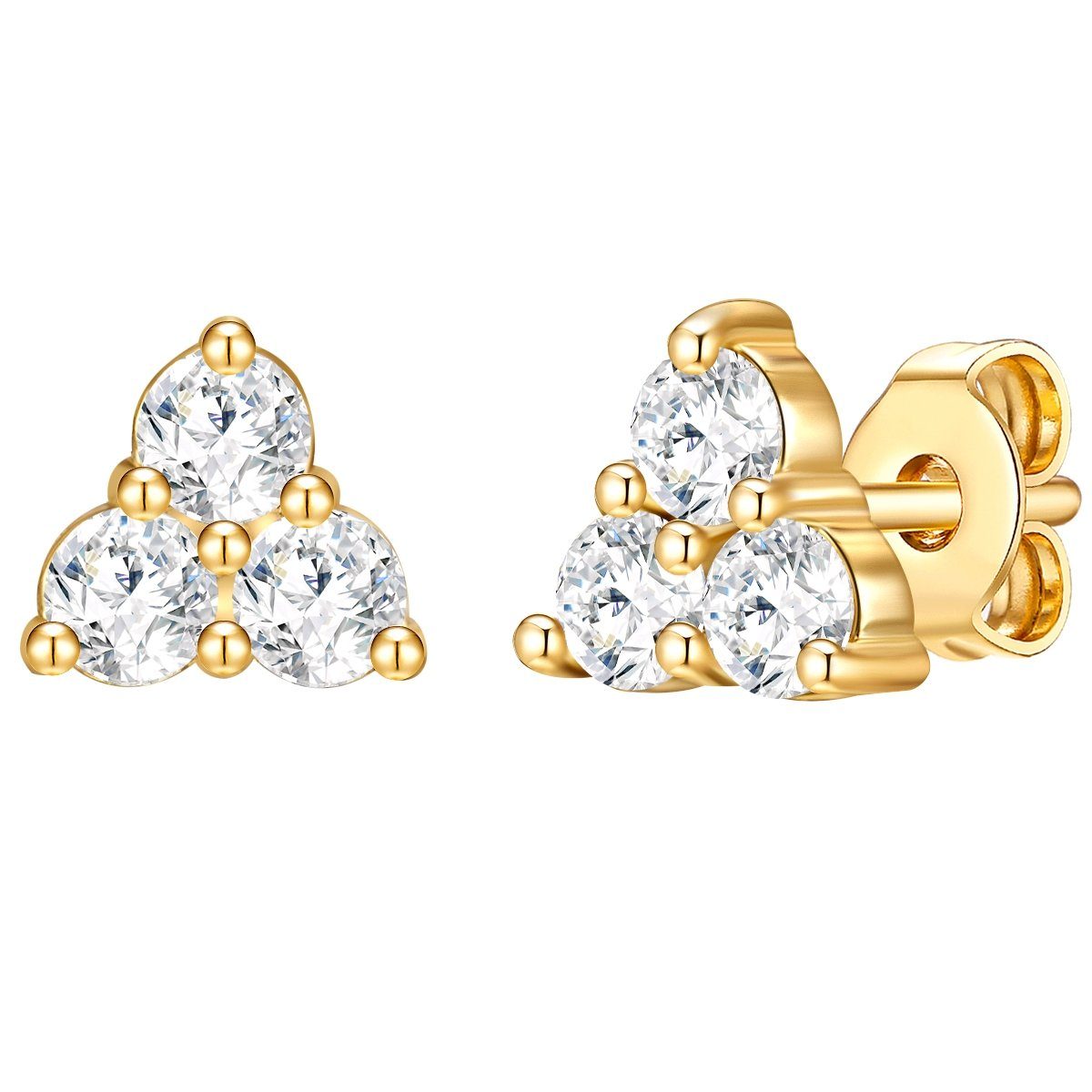 Lulu & Jane Paar Ohrhänger gelbgold, verziert mit Kristallen von Swarovski® günstig online kaufen