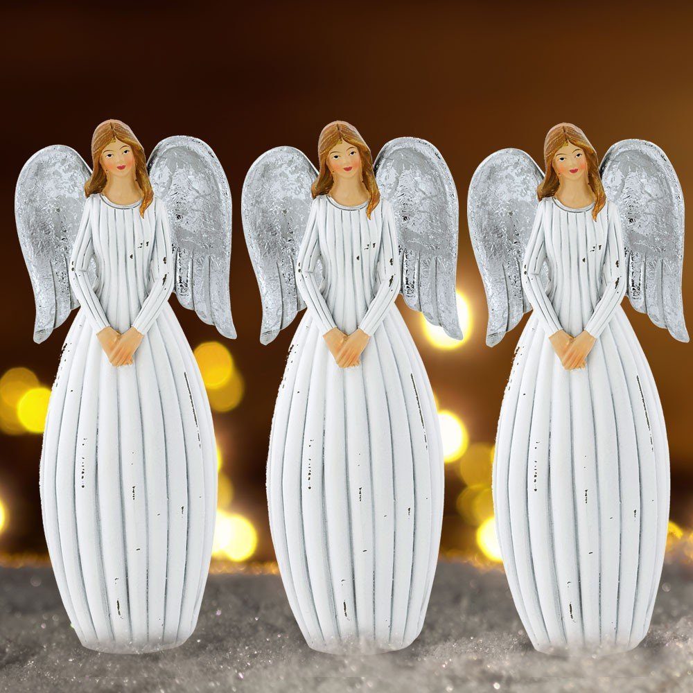 Dekolicht, Dekoration Set Steh etc-shop X-MAS Fensterbank Weihnachts 3er Engel LED Figuren