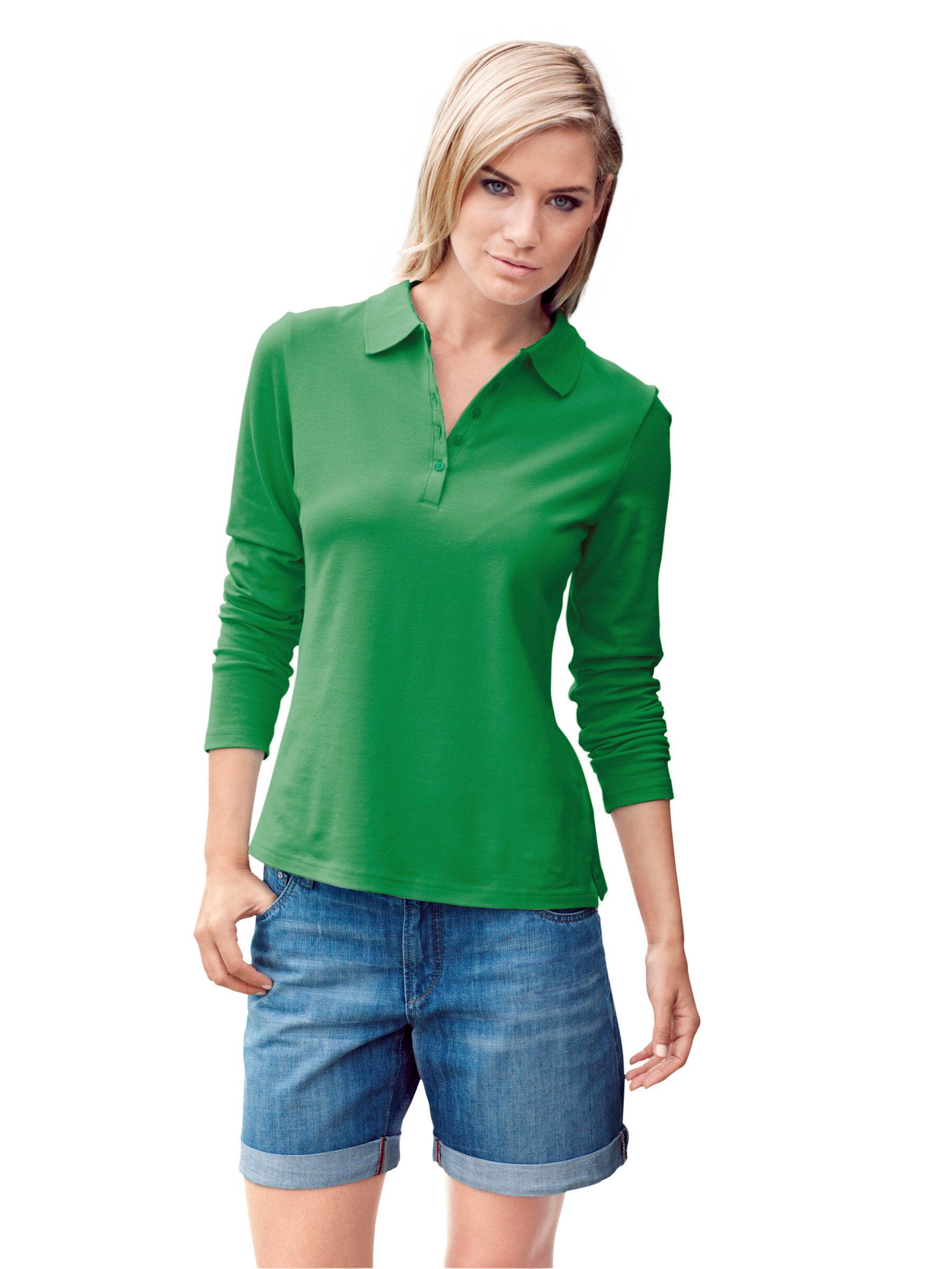 heine T-Shirt Poloshirt Langarm