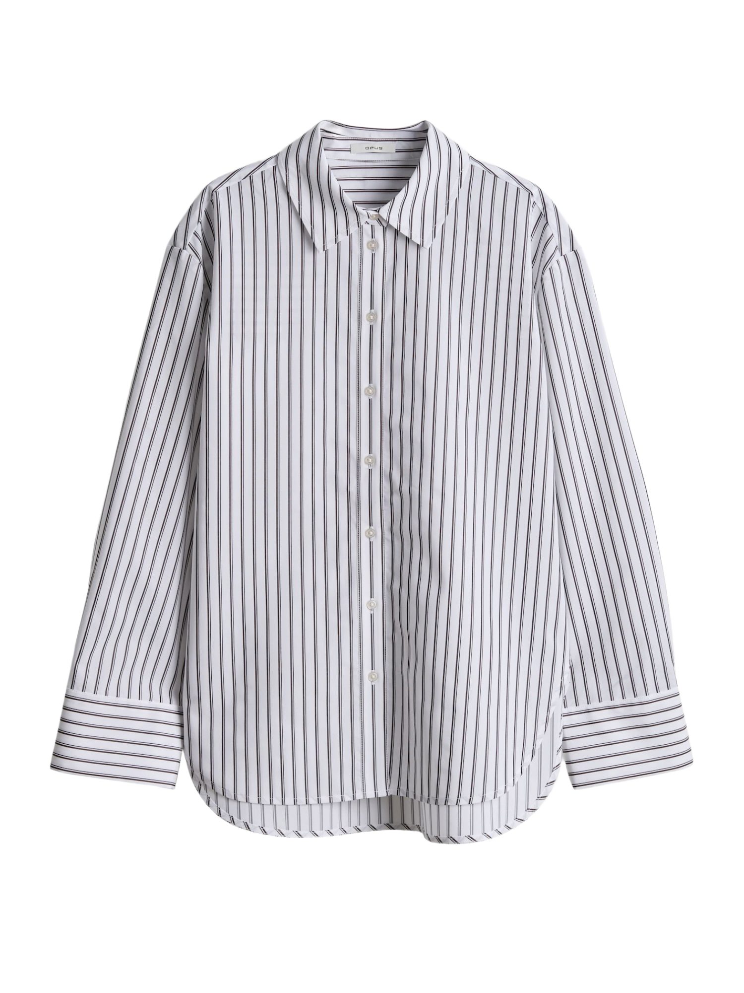 OPUS Blusenshirt weiß,Elegant,Lyocell,Gestreift,Hemdblusenkragen,Lang,Gerade