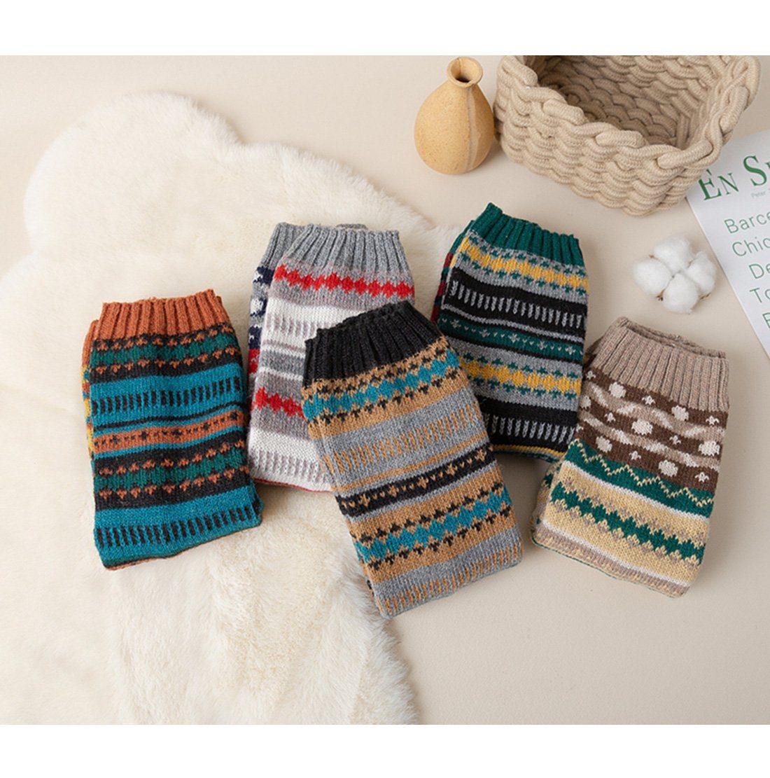 Beinstulpen und DAYUT lange Winter Warme Herbst (1-St) für Damensocken