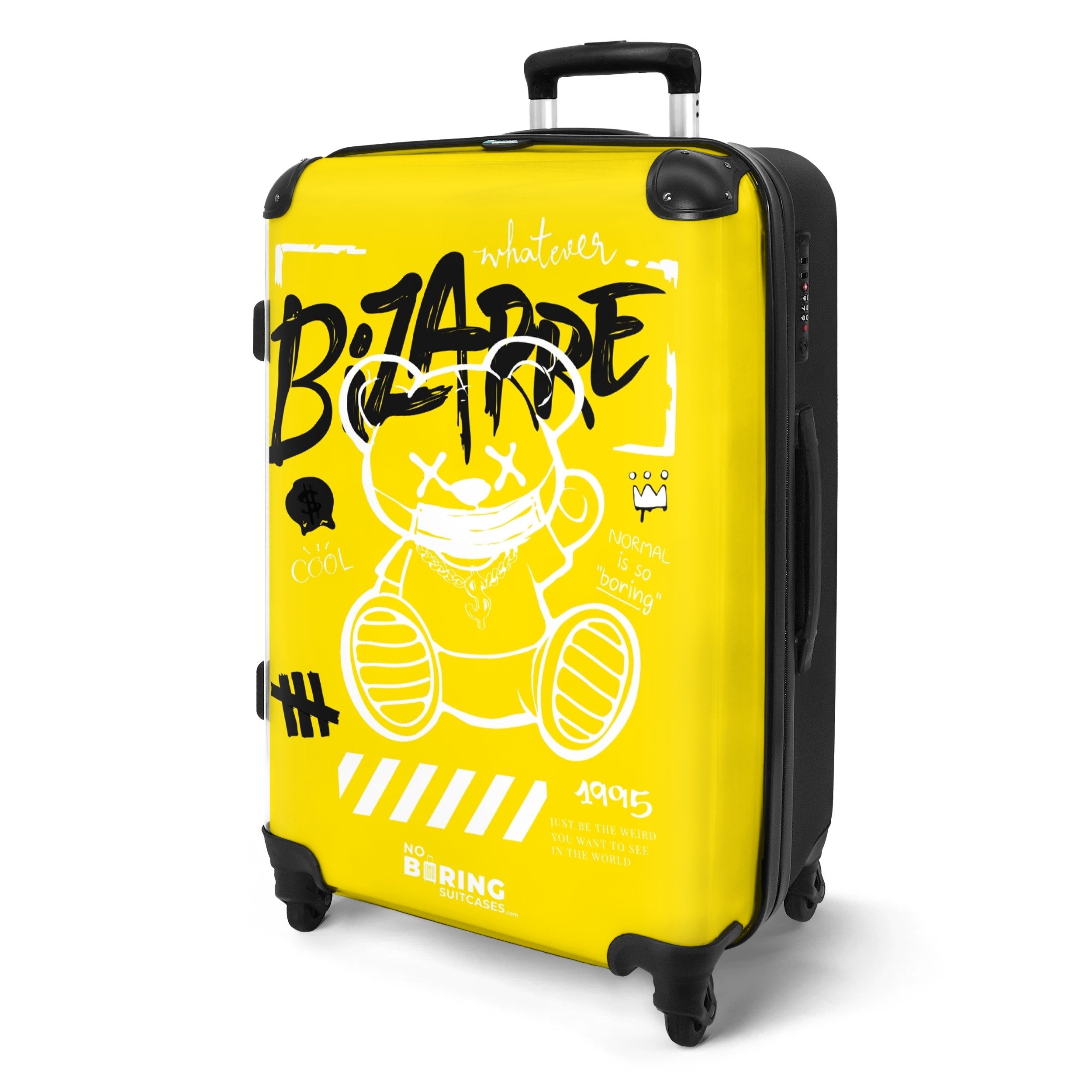 NoBoringSuitcases.com© Hartschalen-Trolley Graffiti-Kunst eines Teddys auf günstig online kaufen