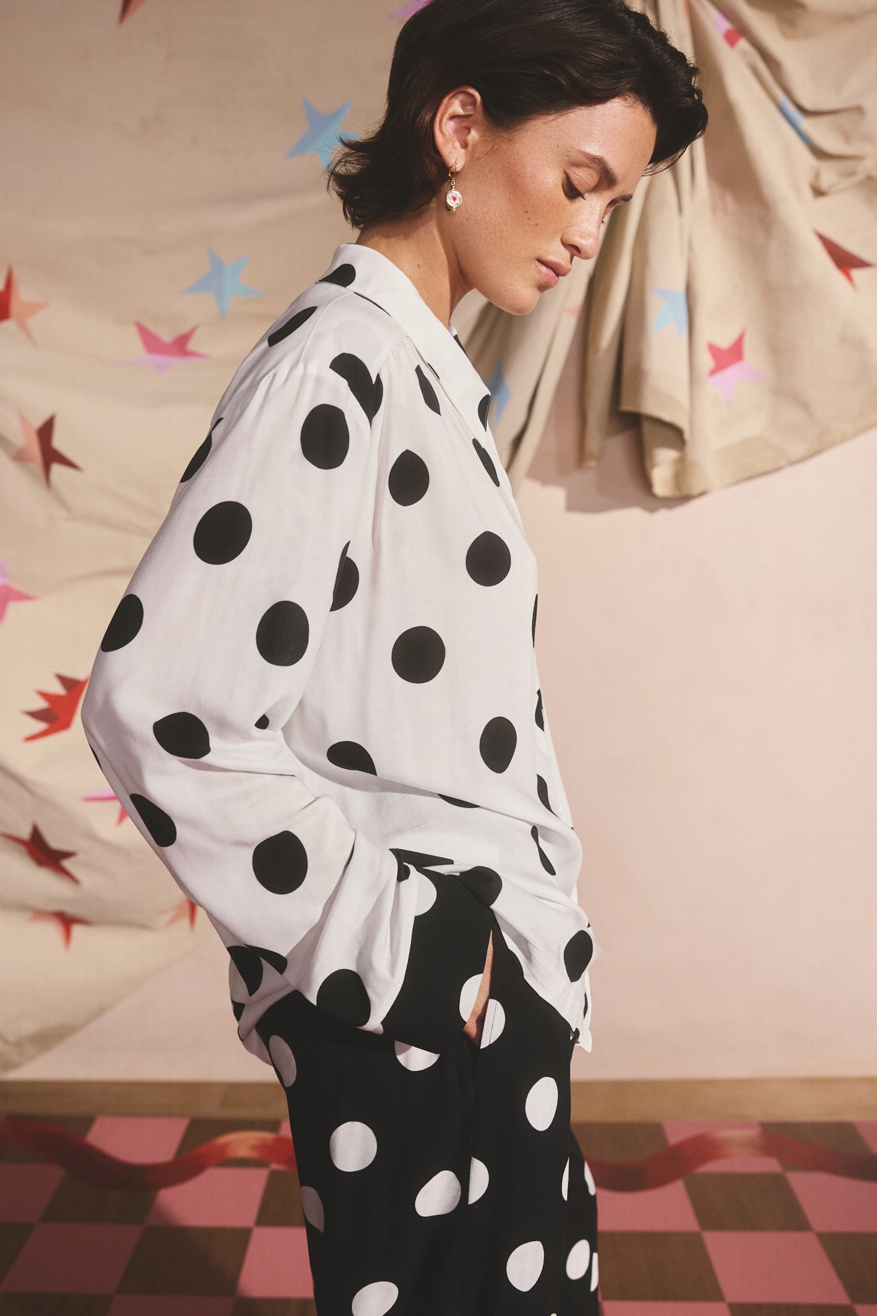 Cath Kidston Pyjama Cath Kidston getupfter Schlafanzug aus Webstoff (2 tlg)