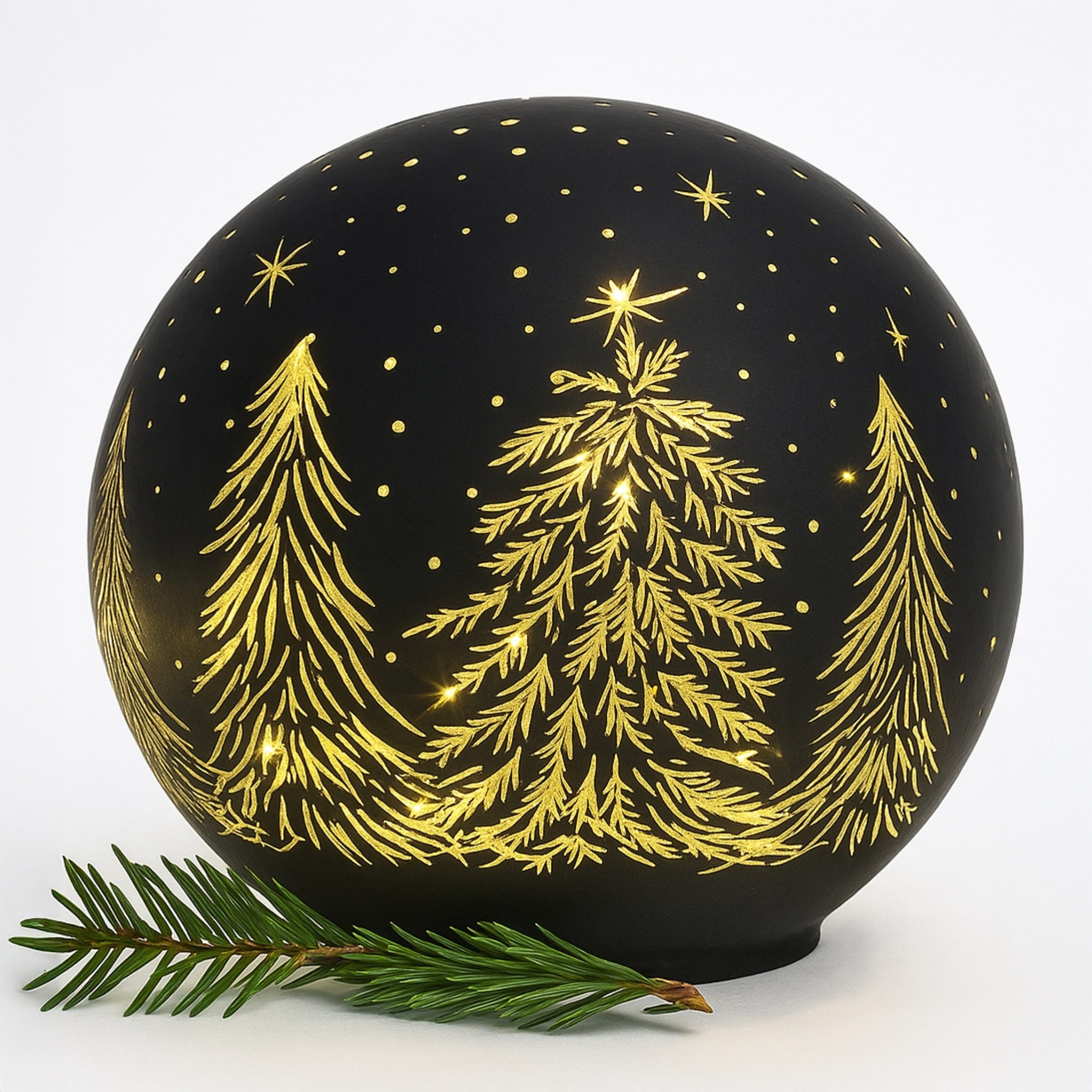 matches21 HOME & HOBBY Dekolicht LED Glaskugel Schwarz Ø 10 cm, Weihnachtsd günstig online kaufen