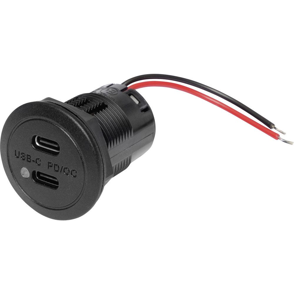 Kfz-Relais ProCar Power USB-C Doppelsteckdose PD/QC EV mit LED max 2x 30 Watt Bel