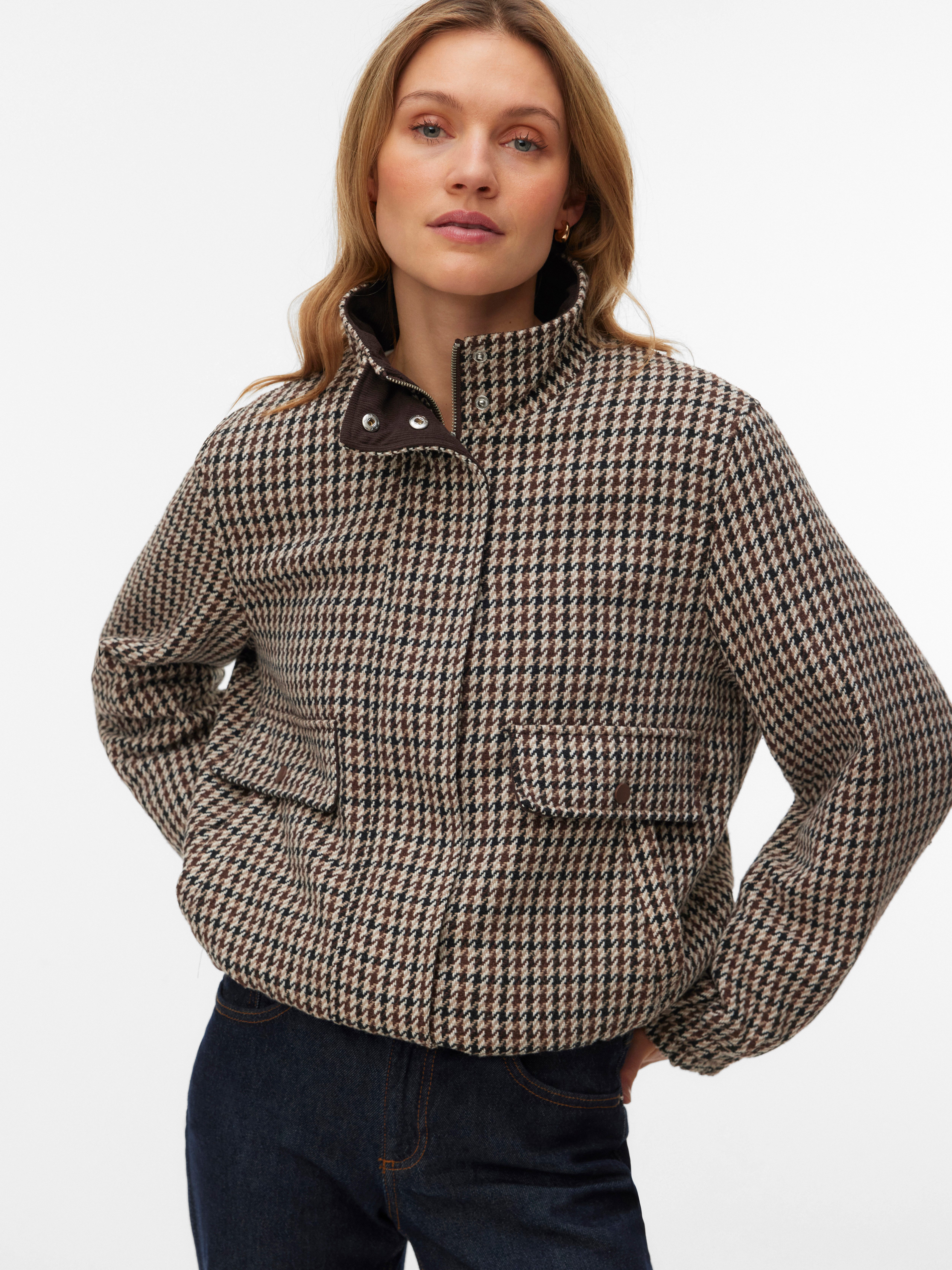 Vero Moda Kurzjacke VMCHERYL SHORT CHECK JACKET ENT Materialmix