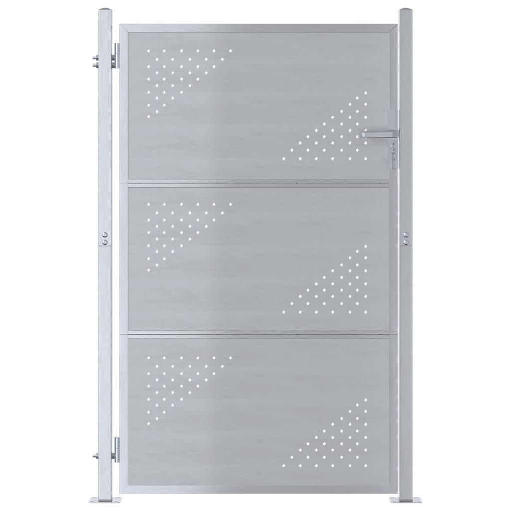vidaXL Gartentor Gartentor 85 x 120 cm Edelstahl Silber Abschließbar