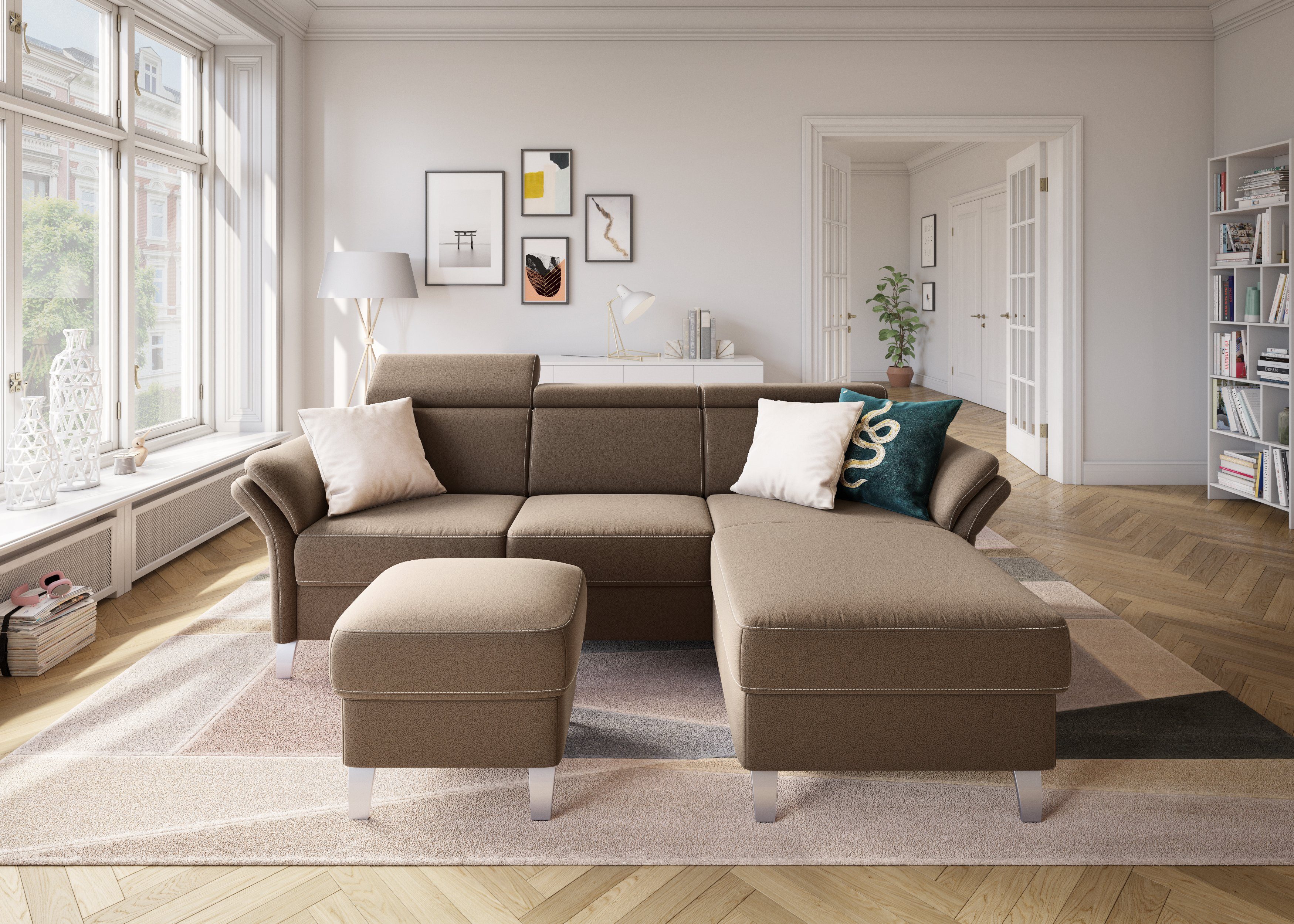 sit&more Ecksofa "Vincenzo L-Form", inklusive Kopfteilverstellung, wahlweis günstig online kaufen