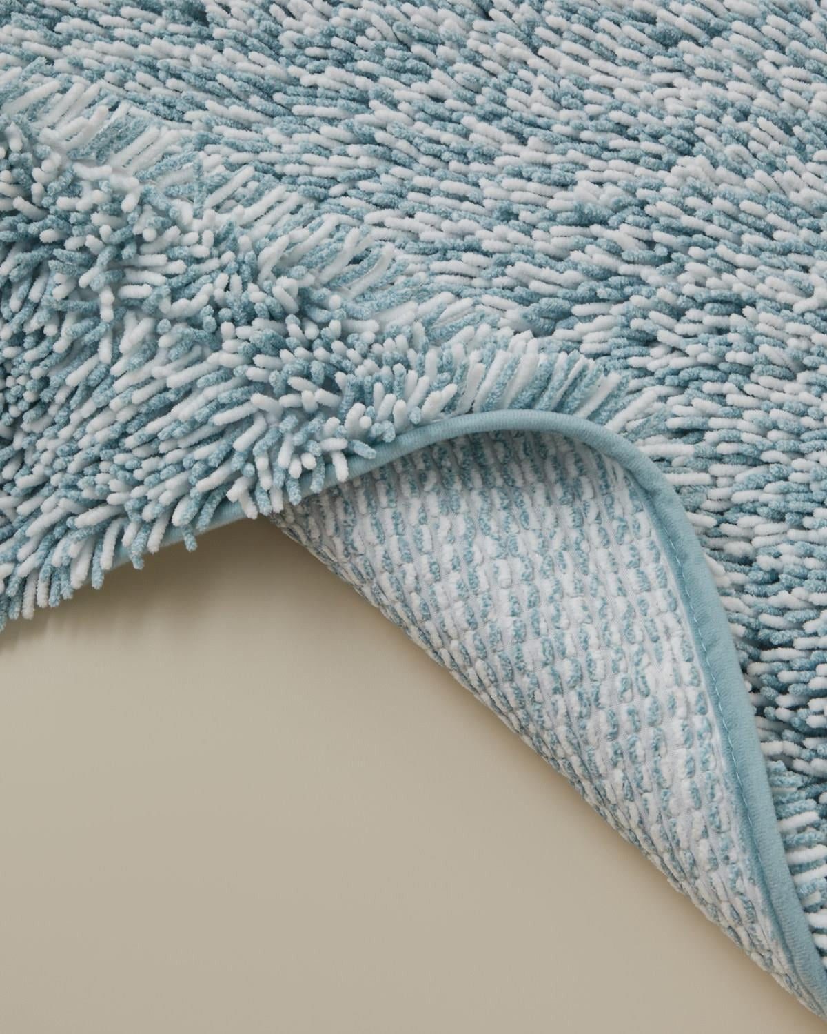 English Home Badematte Corallo Badematten-Set rutschfest 60x90 + 40x60 cm – Blau/Weiß, rechteckig, Rutschfestes 2er-Badematten-Set 60x90 + 40x60 cm