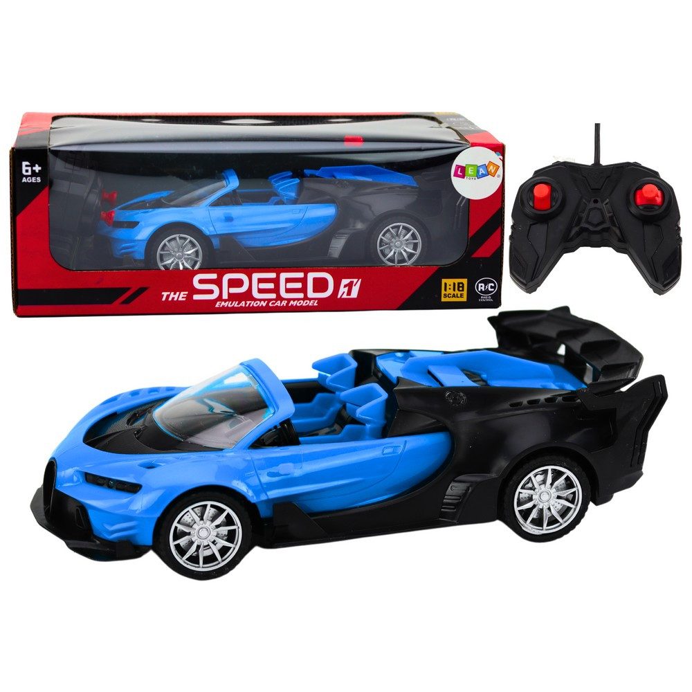 LEAN TOYS RC-Auto Rennwagen Sportflitzer Funkfahrzeug (Spar-Set, 1-tlg., 23 x 10,5 x 6 cm Licht), Maßstab 1:18, Lichteffekte, Gummireifen, 27 MHz