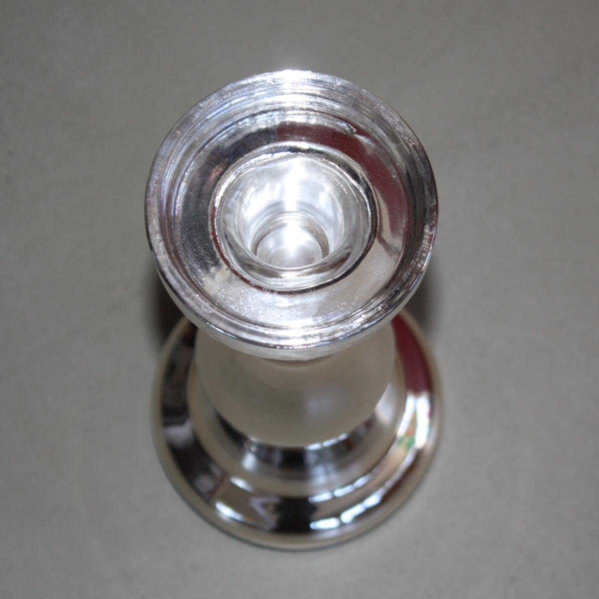 440s Kerzenhalter 440s Glas-Kerzenhalter weißgold-glänzend 22 ca H cm 1 (Stück, St)