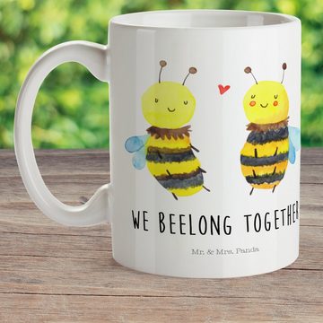 Mr. & Mrs. Panda Kinderbecher Biene Verliebt - Weiß - Geschenk, Wespe, Trinkbecher, Kinderbecher, H, Kunststoff, Mikrowellenbeständig