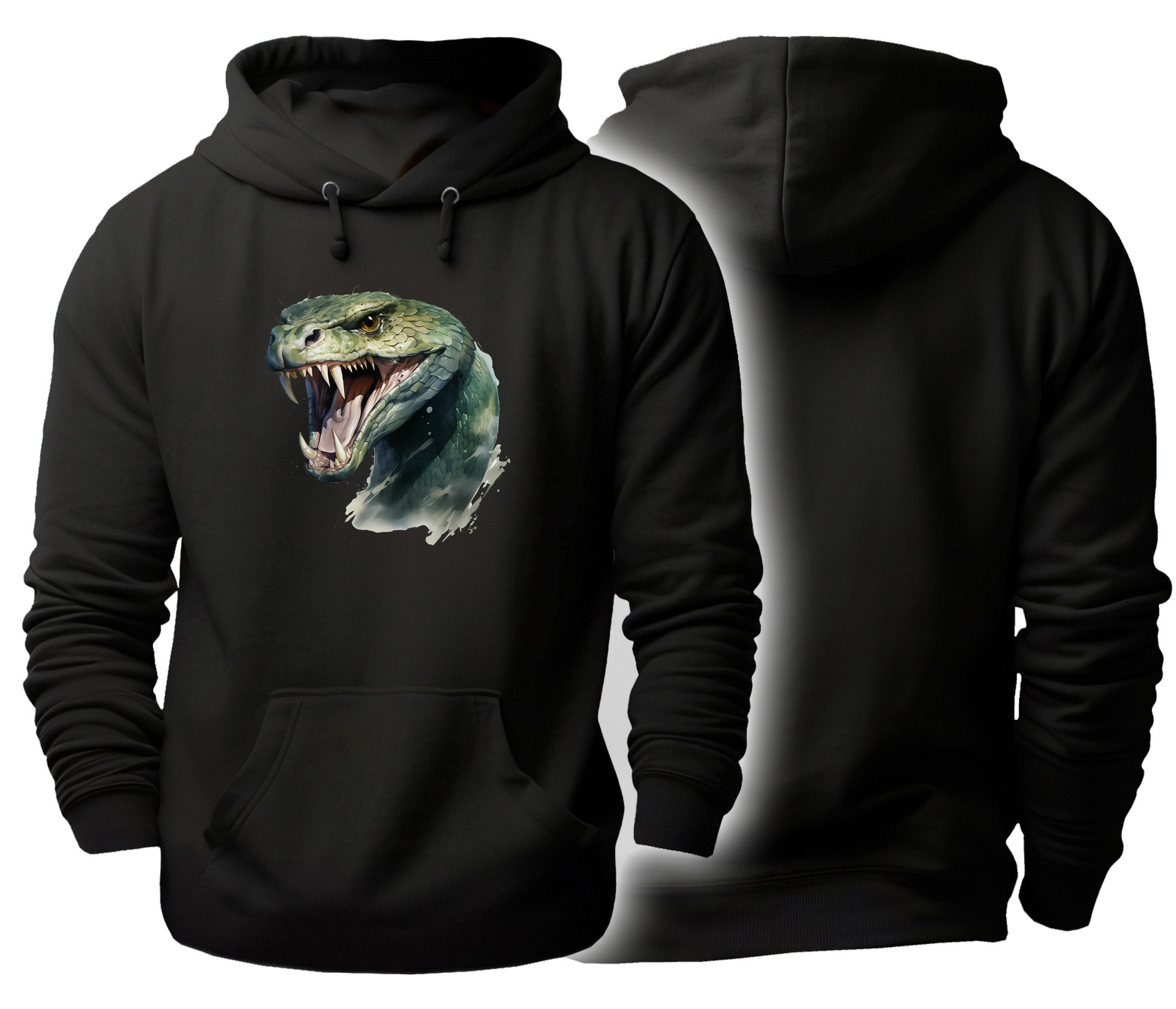 Hoodie Halloween Kapuzen Pulli - Schlangenkopf