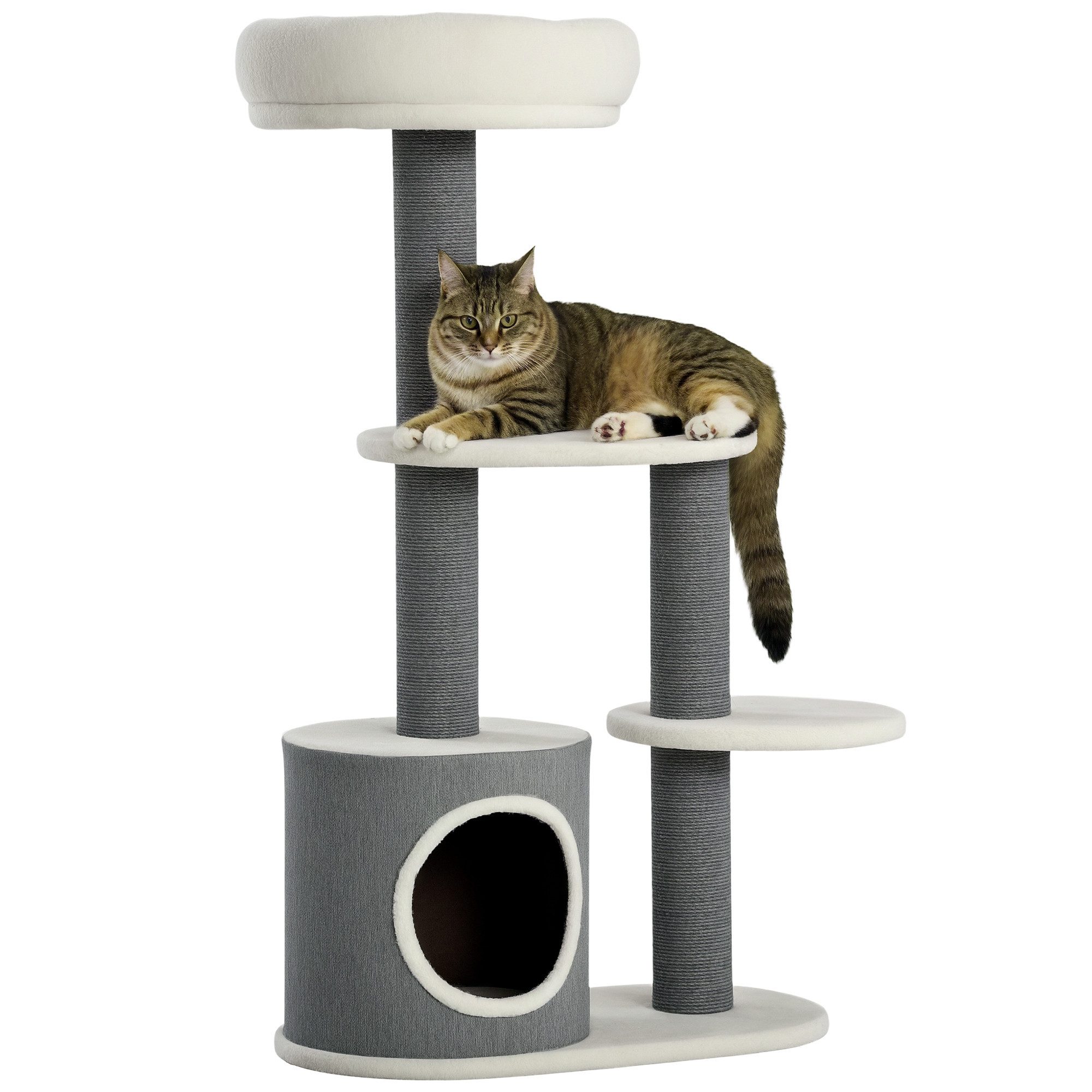 furnicato Kratzbaum mit Katzenhöhle, Katzenbett, 2 günstig online kaufen