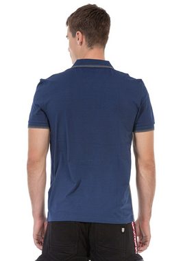 Cipo & Baxx Poloshirt mit diagonalem Einsatz