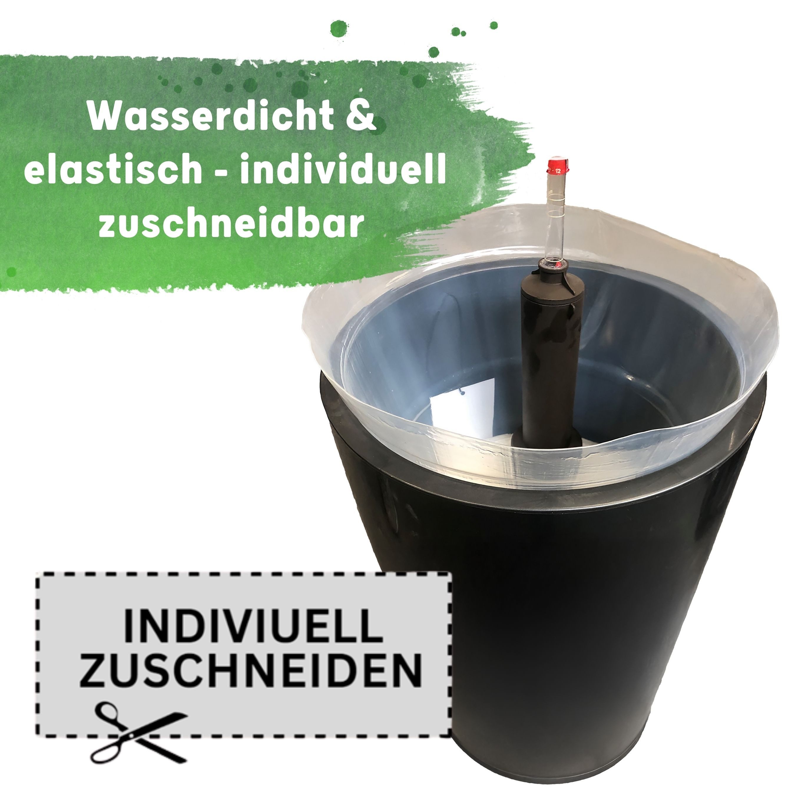 LENI Pflanzeinsatz Kunststoff flexibler Pflanztopfeinsatz transparent Universaleinsatz, wasserdicht, zuschneidbar, vielseitig einsetzbar – Bild 2 von 4