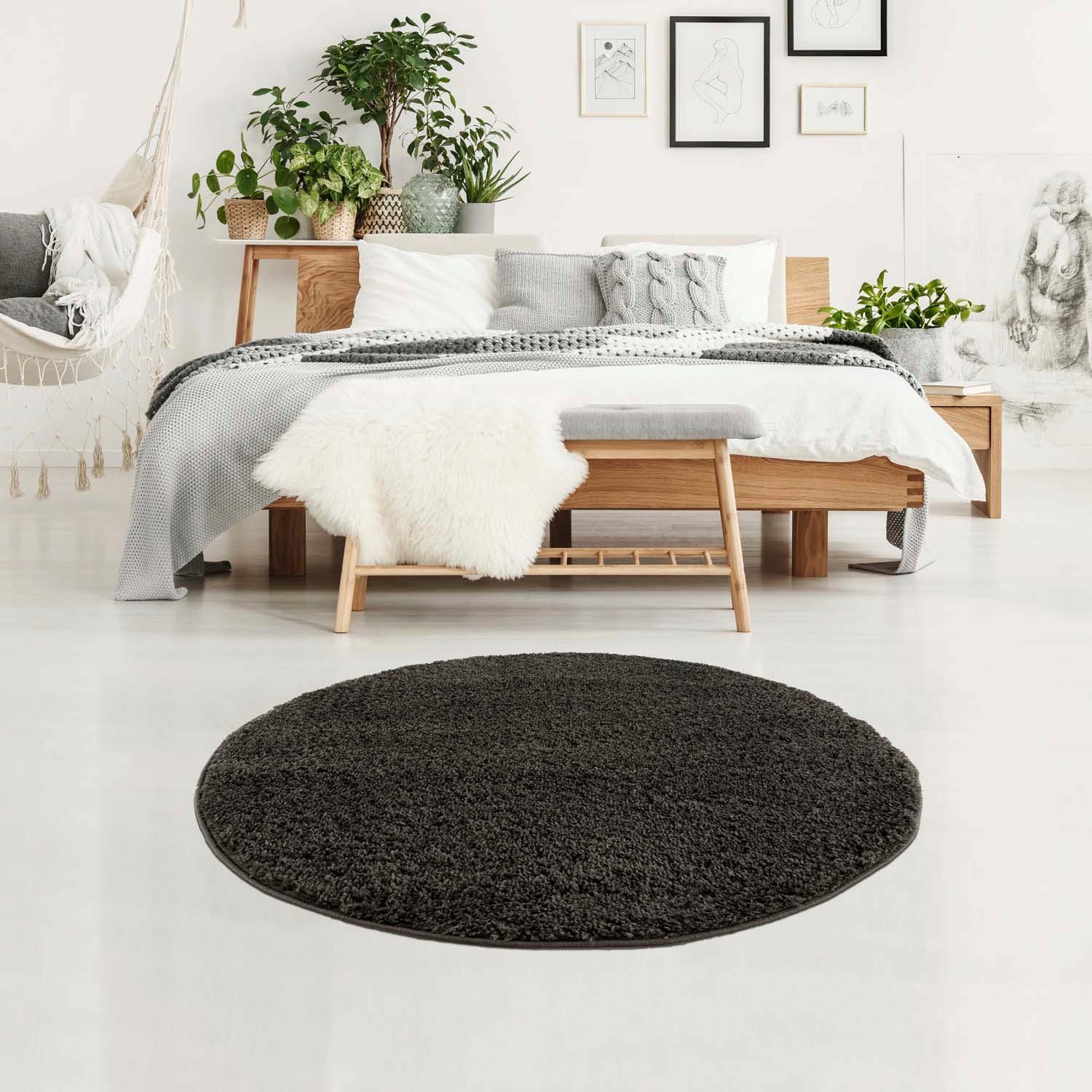 Carpet City Hochflor-Teppich Pulpy 100, rund, günstig online kaufen