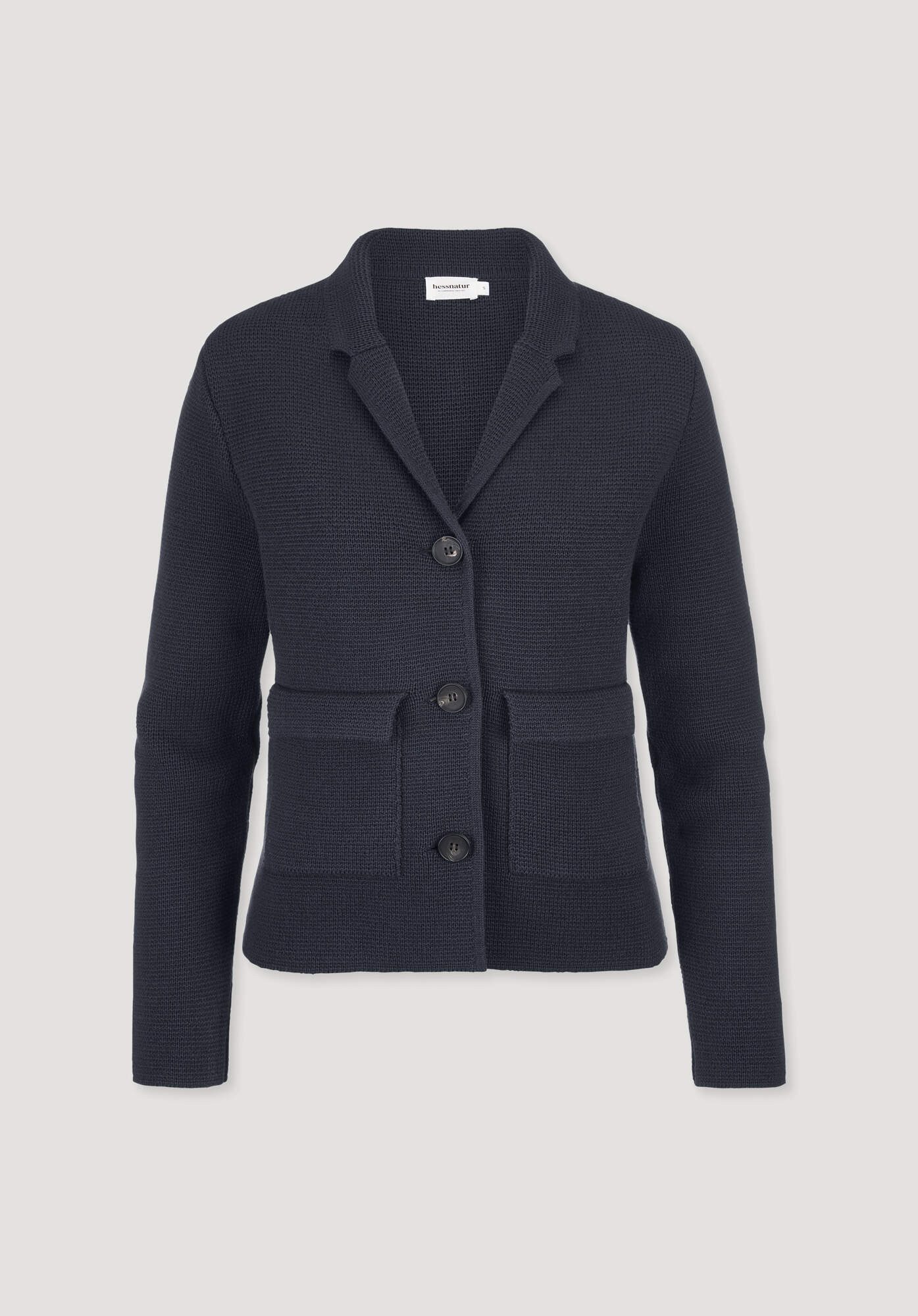 Hessnatur Jackenblazer aus Bio-Baumwolle mit Bio-Merinowolle (1-tlg)