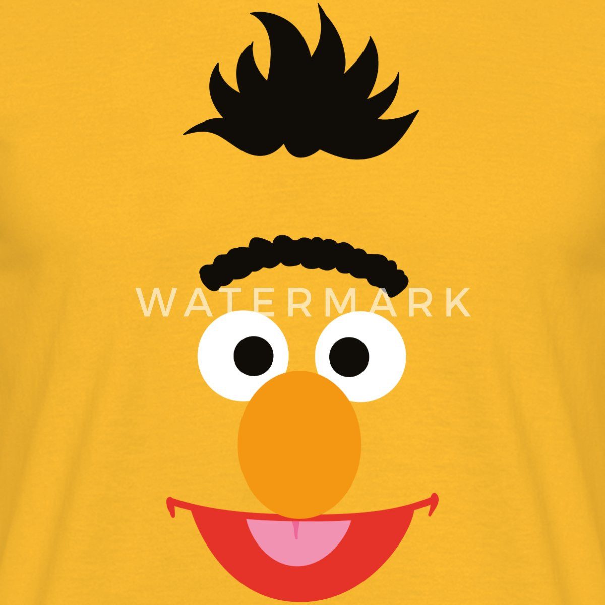 Spreadshirt T-Shirt Sesamstraße Bert Kostüm Gesicht Männer T-Shirt (1-tlg)