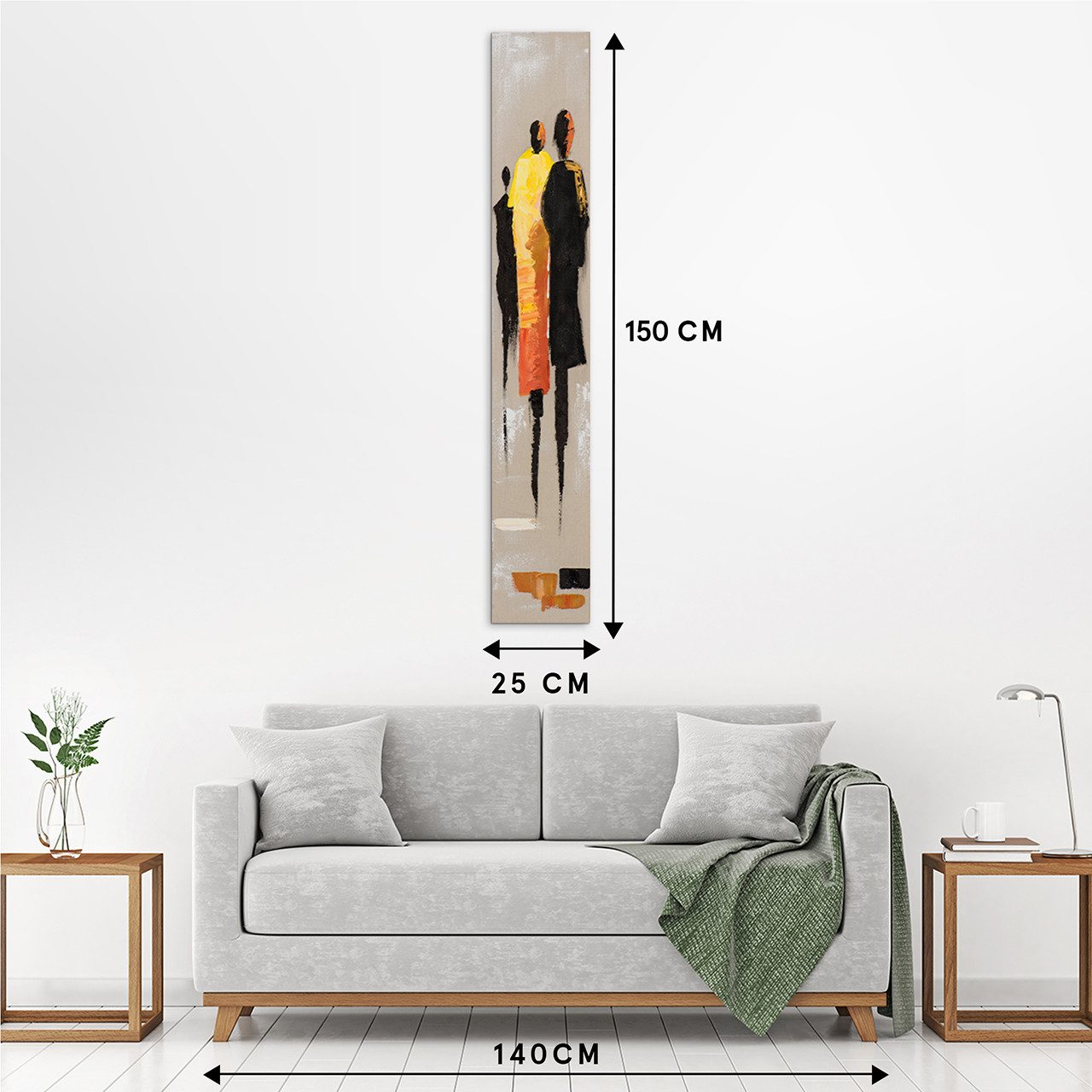 ArtUniverse Gemälde Farbenfreudige Modenschau 25 x 150 cm, Menschenmotiv