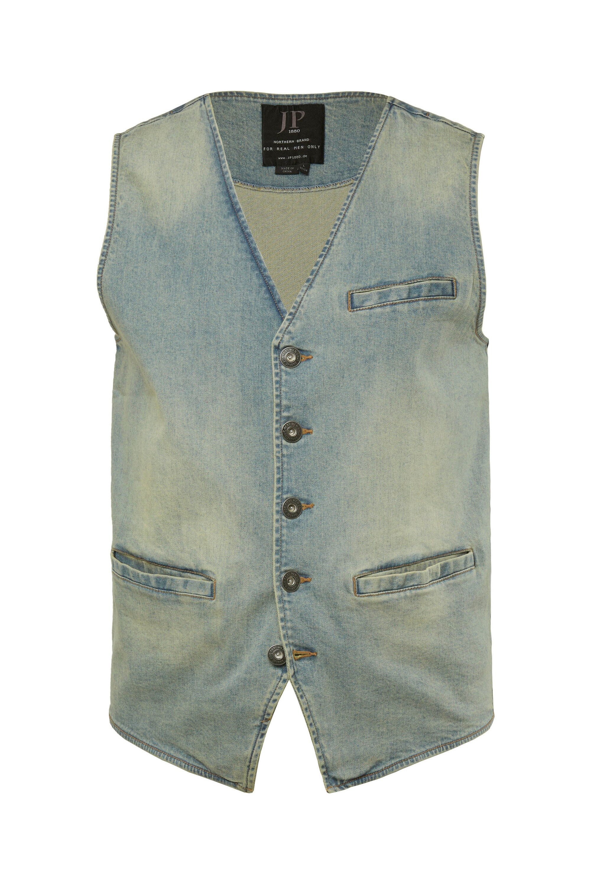 JP1880 Steppweste JP 1880 Jeansweste Denim V-Ausschnitt Vintage Look günstig online kaufen