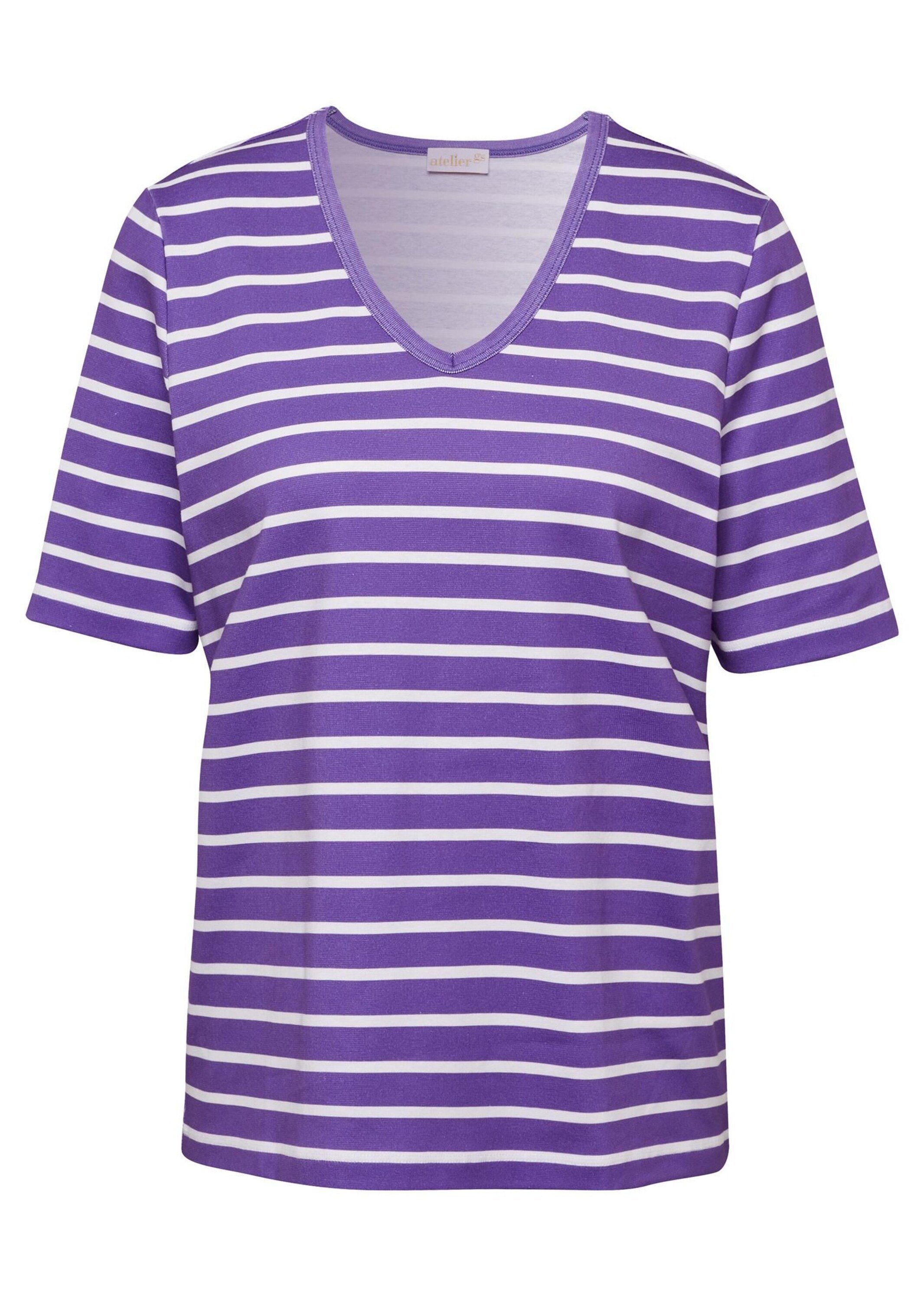 GOLDNER T-Shirt Garngewirktes Ringelshirt aus weichem Interlock