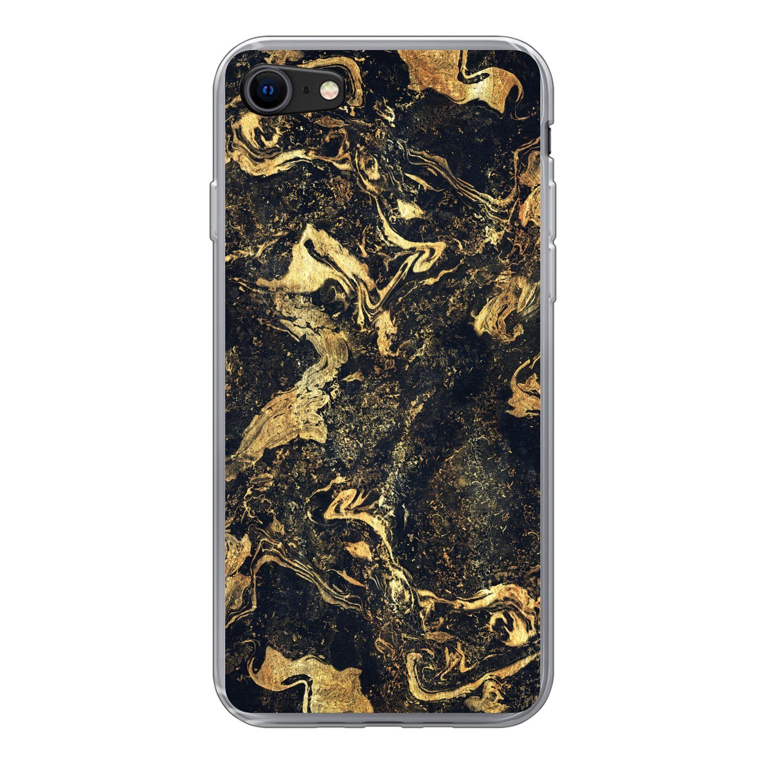 MuchoWow Handyhülle für Apple iPhone 7 Marmor - Luxus - Gold, Smartphone-Bumper, Print, Handy Schutzhülle Dünn