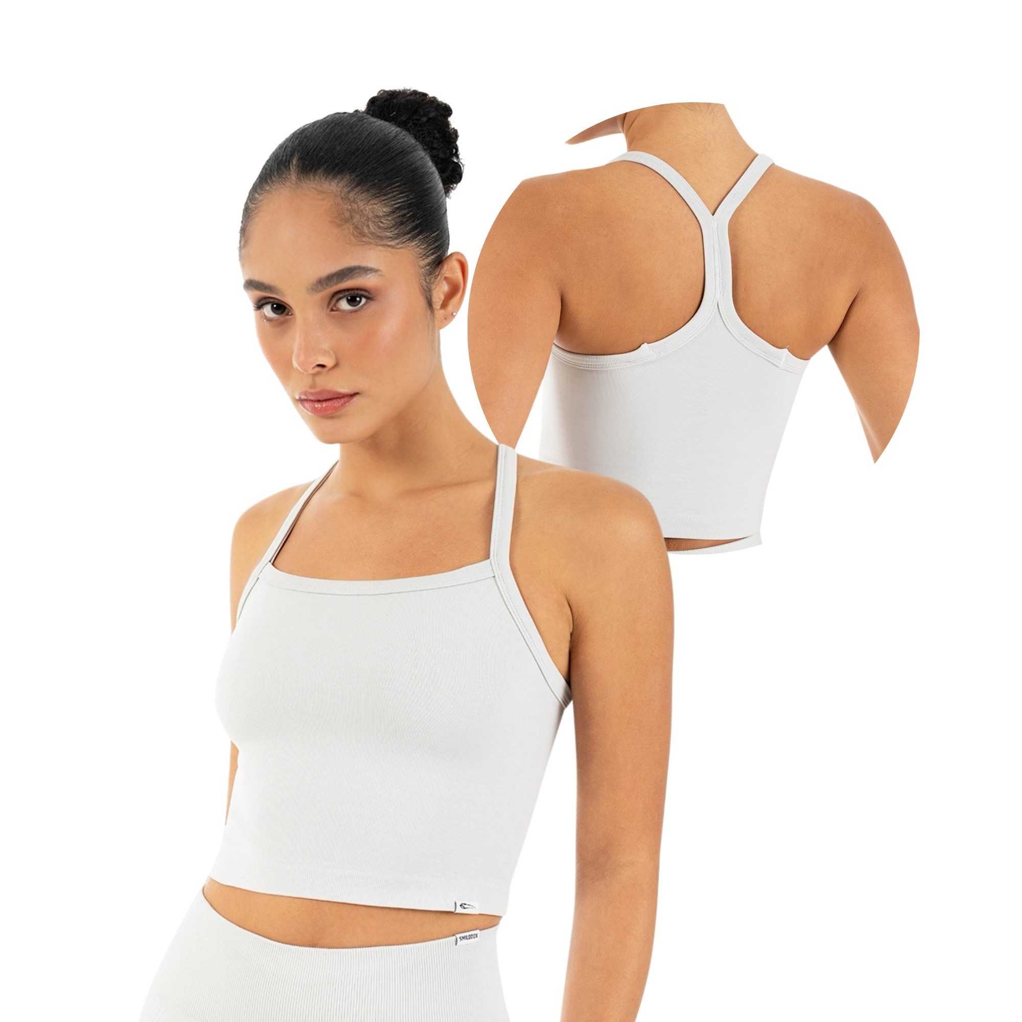 Smilodox Tanktop Vonda, Crop Top Damen, Sport-Top für Gym,Yoga & Freizeit Racerback, Seamless, Shaped Fit, Rundhals, atmungsaktiv