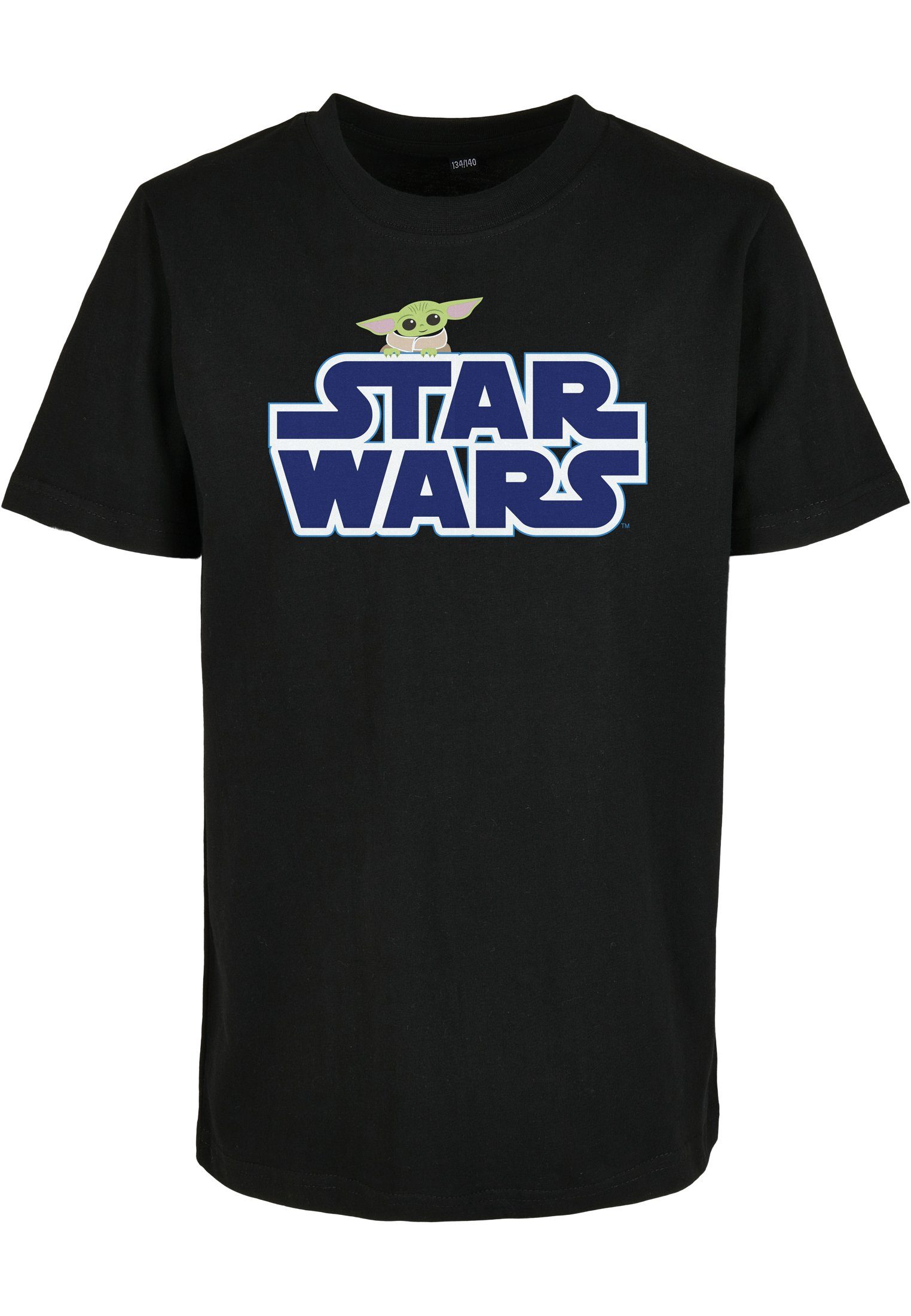 (1-tlg) Kids Star Tee Wars Kinder MisterTee black Kurzarmshirt Blue Logo