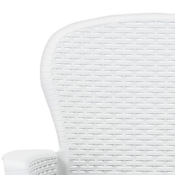furnicato Gartenstuhl Gartenstühle 2 Stk. mit Kissen Weiß Kunststoff Rattan-Optik