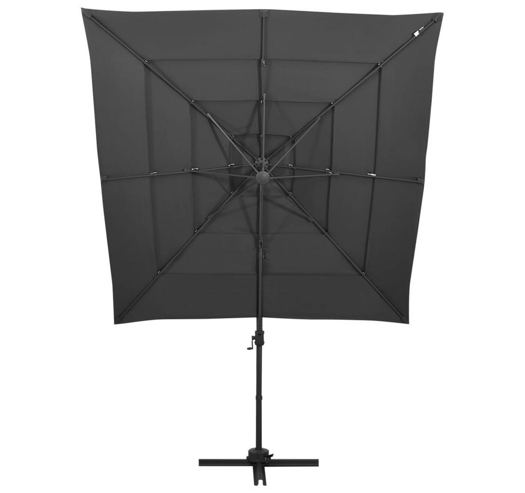 Thumbnail - vidaXL Sonnenschirm Sonnenschirm mit Aluminium-Mast 4-lagig Anthrazit 250x250 cm