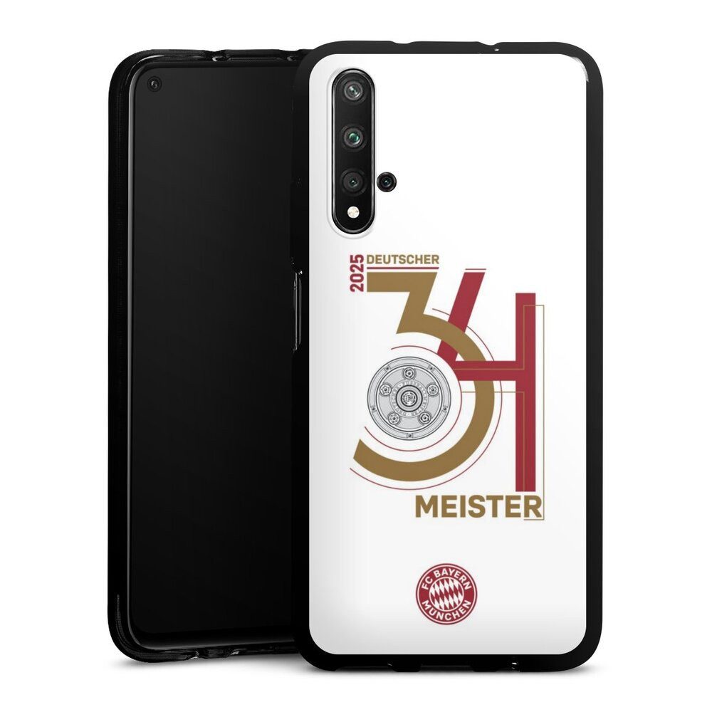 DeinDesign Handyhülle FC Bayern München Meister Offizielles Lizenzprodukt, Huawei Nova 5T Silikon Hülle Bumper Case Handy Schutzhülle