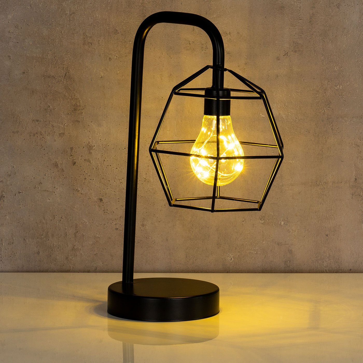 Levandeo® Nachttischlampe, levandeo Hoch LED 33cm Standleuchte Schwarz Metall Tischlampe Lampe