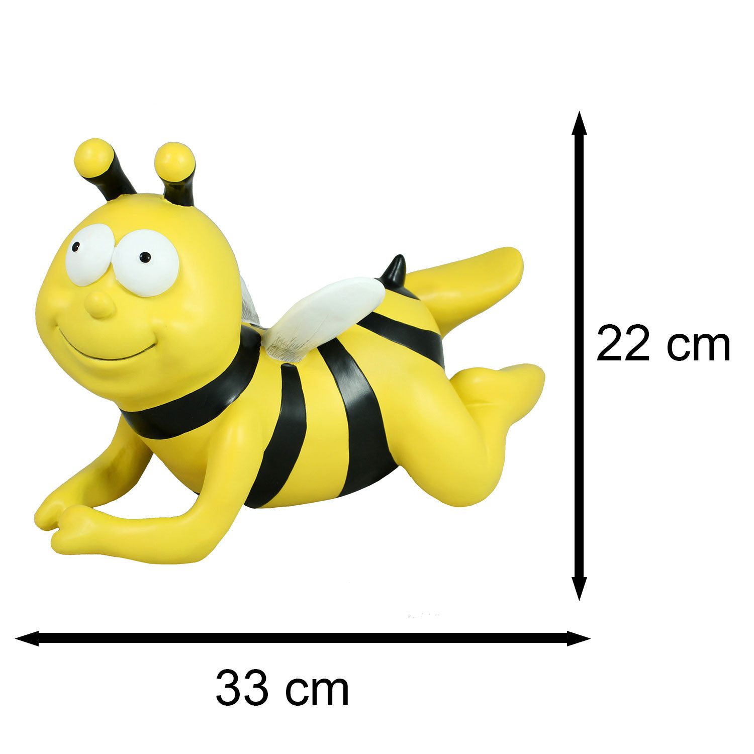 colourliving Dekofigur Bienen Figur fliegend 33 cm Gartenfigur Biene (witzige Dekoration), robust verarbeitet, handbemalt