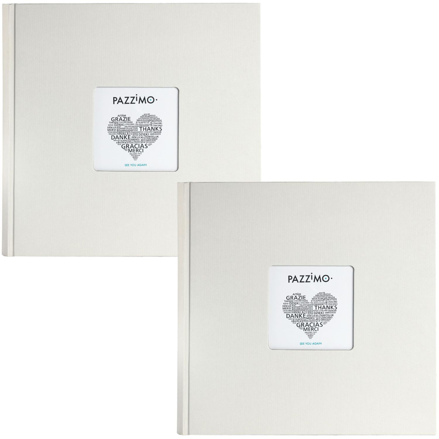 Pazzimo Fotoalbum Doppelpack Jumbo Foto-Album Foto-Buch Kreide, 2x Stück Set 100 Seiten 400 Bilder 10x15cm Buch-Format Fotos Einkleben