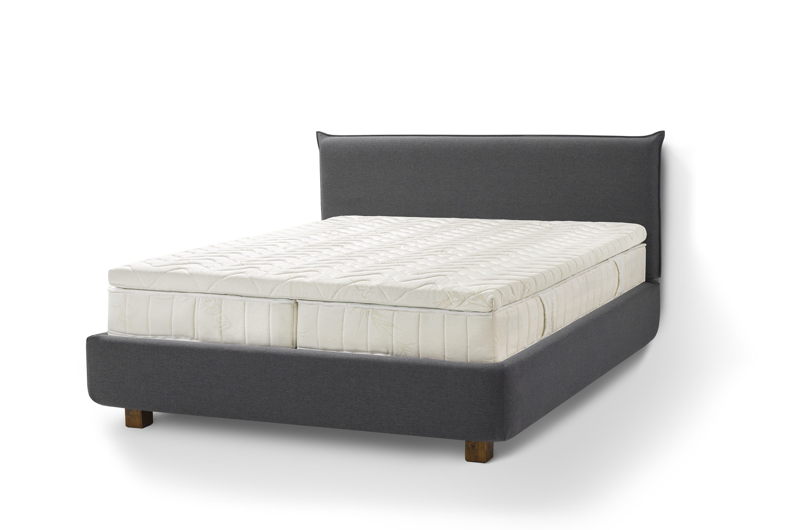 Siena Letti Bett hergestellt Gray Dark Massivholz aus hochwertigem Moderni Puro, Holzbett