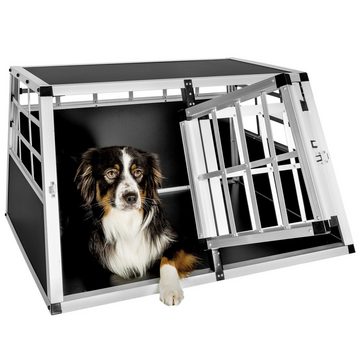 tectake Tiertransportbox Hundetransportbox doppel mit gerader Rückwand