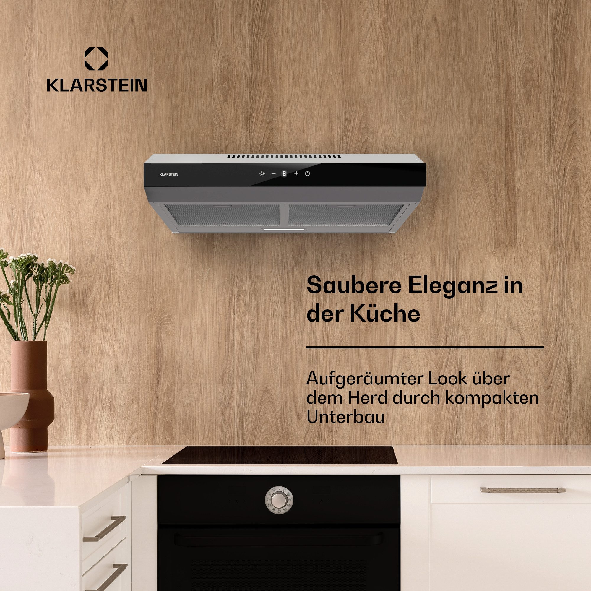 Klarstein Deckenhaube Contempo Neo 60 Contempo Neo 60, Dunstabzugshaube Unterbauhaube Abluft Umluft LED