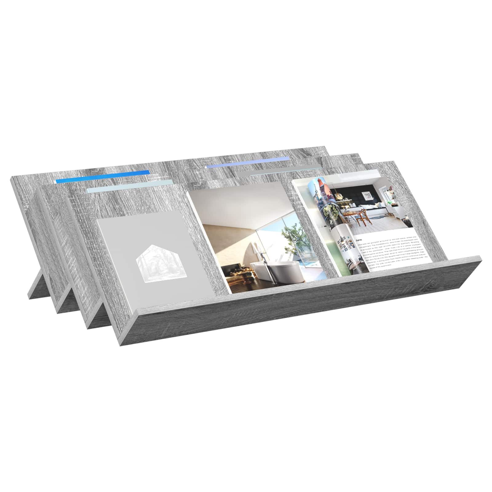 vidaXL Zeitungsständer Magazinregal Graues Sonoma 90 x 53 x 28,5 cm Holzwerkstoff (1 St)
