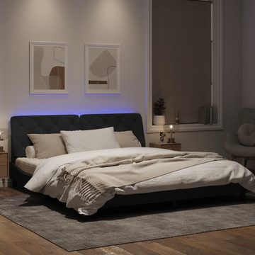 vidaXL Bett Bettgestell mit LED Schwarz 180x200 cm Samt