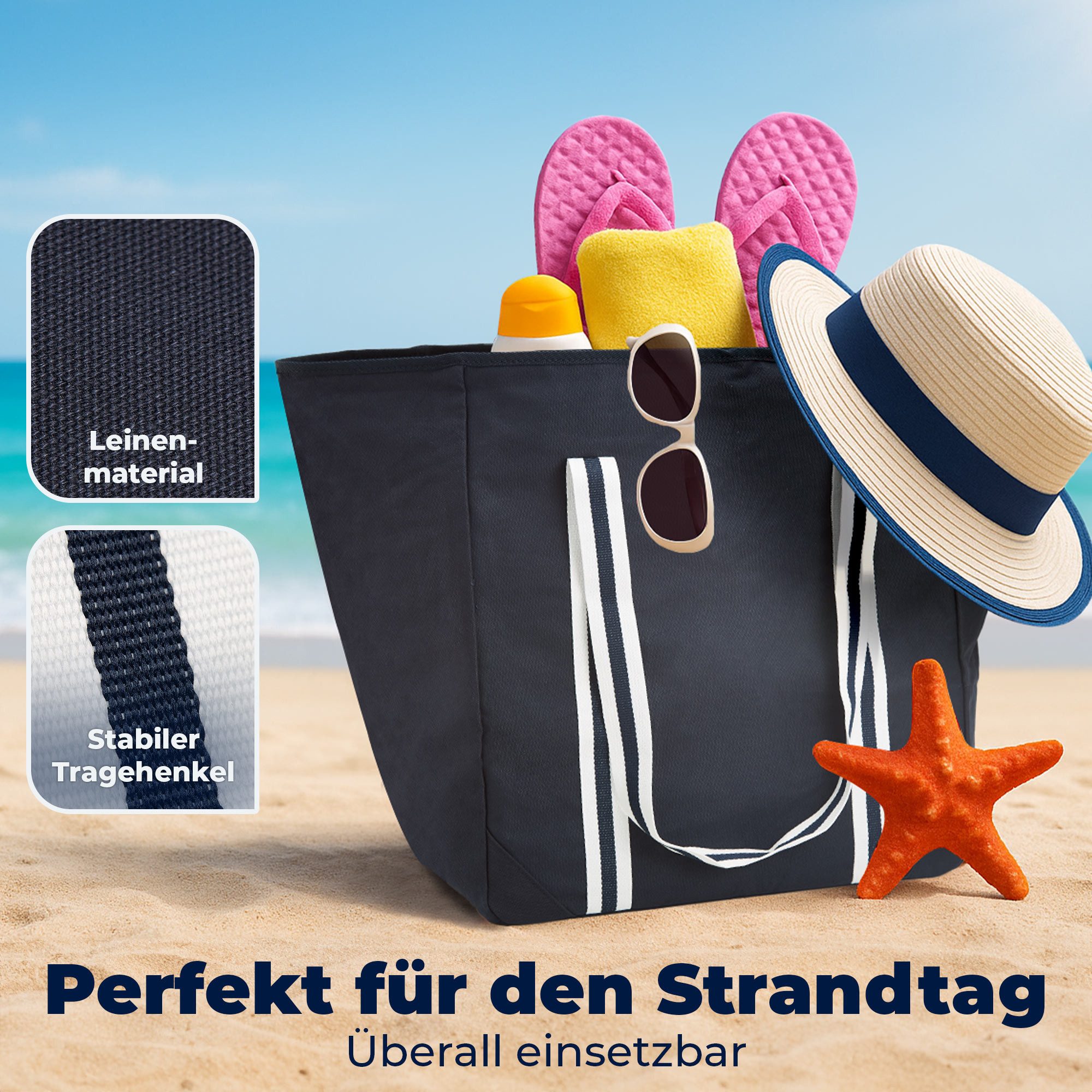 achilles XL-Strandtasche Strandtasche, Freizeittasche für Ausflüge Einkaufs günstig online kaufen