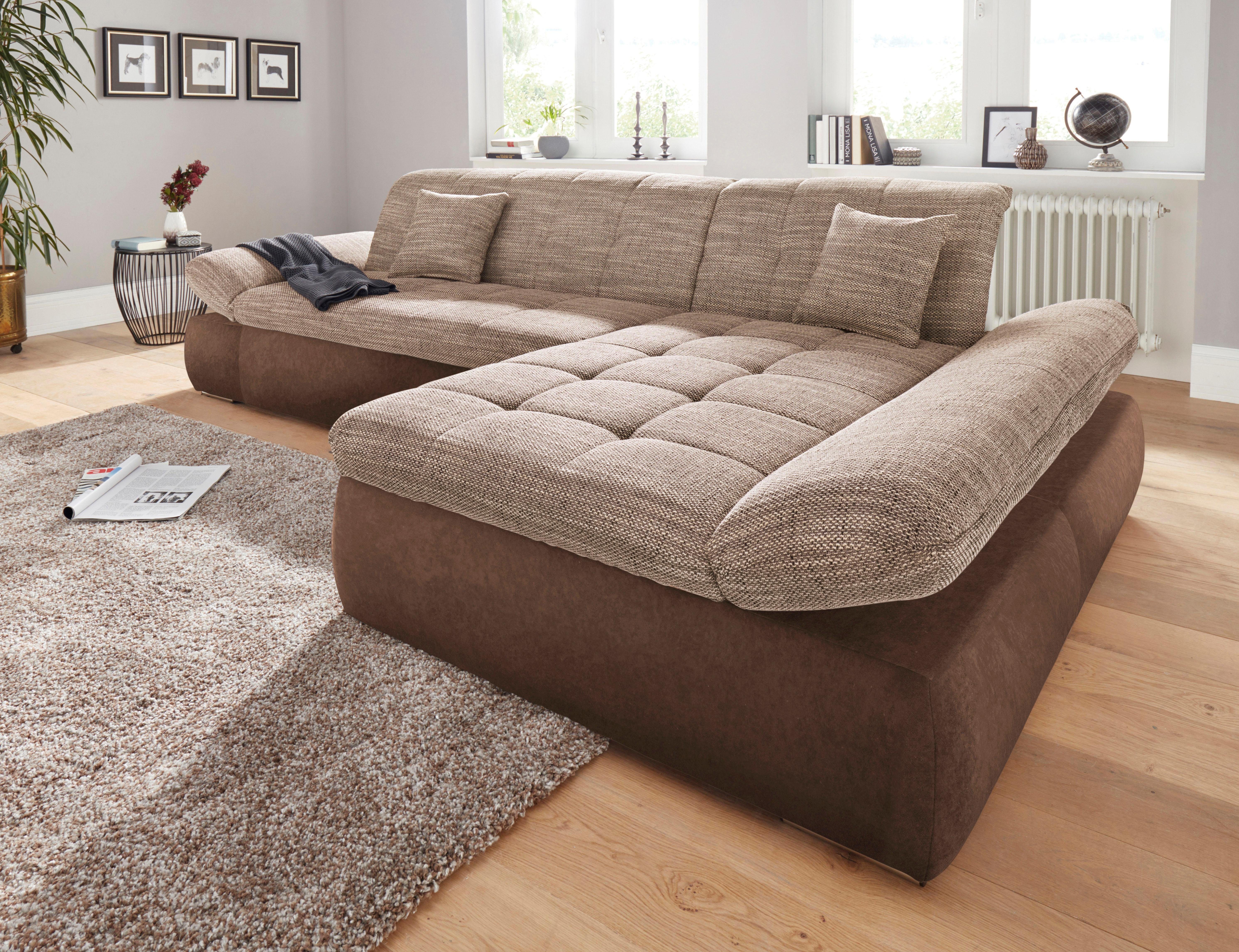 DOMO collection Ecksofa PB MORIC wahlweise mit Bettfunktion + Armteilverstellung, L-Form, im XXL-Format, B/T/H:300/172/80 cm, feine Steppung – Bild 4 von 5