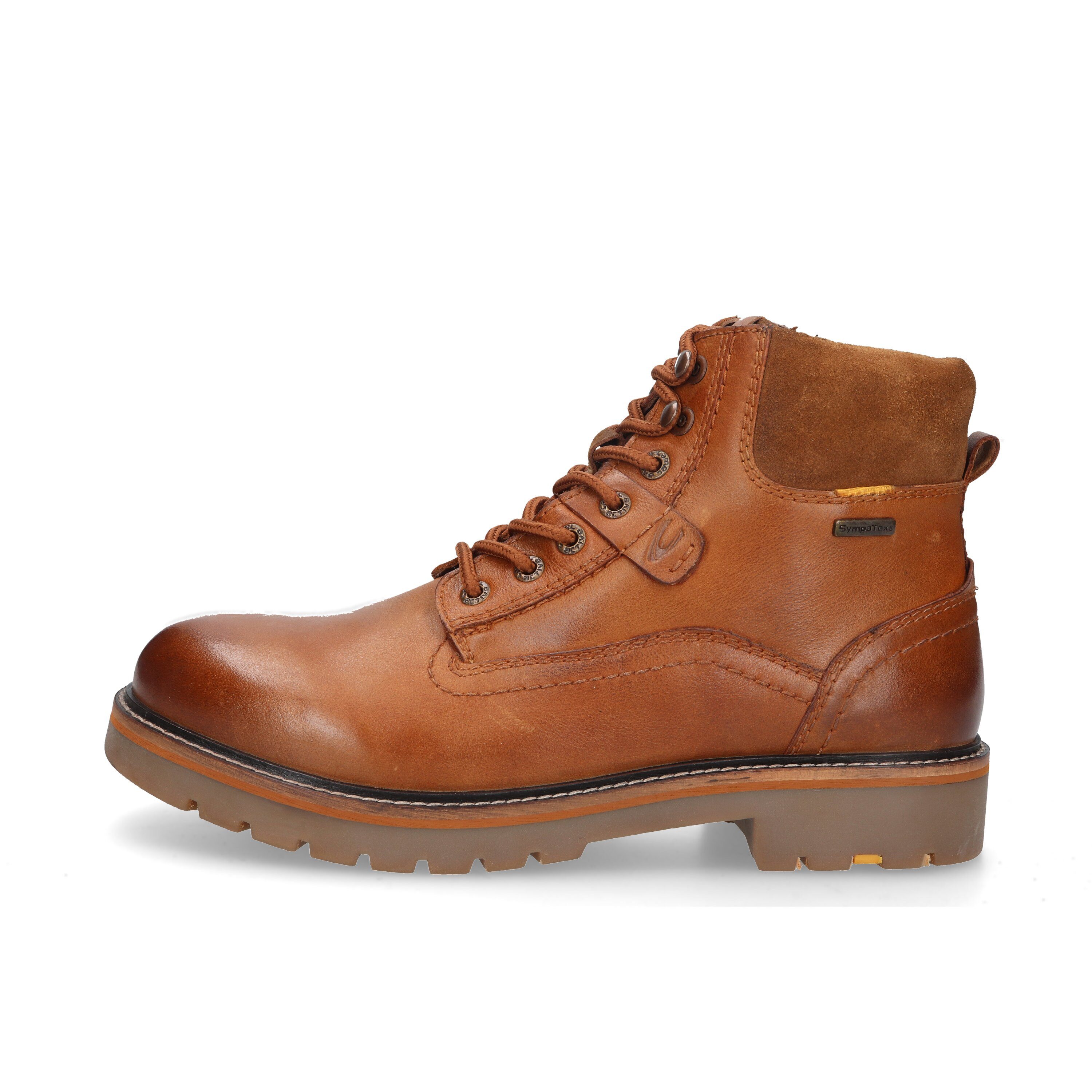 camel active Boots Tumbled Leather COGNAC Schnürboots