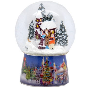 Snowglobe-for-you Schneekugel Schneekugel Bastelset 100mm breit Porzellansockel Weihnachtsmarkt